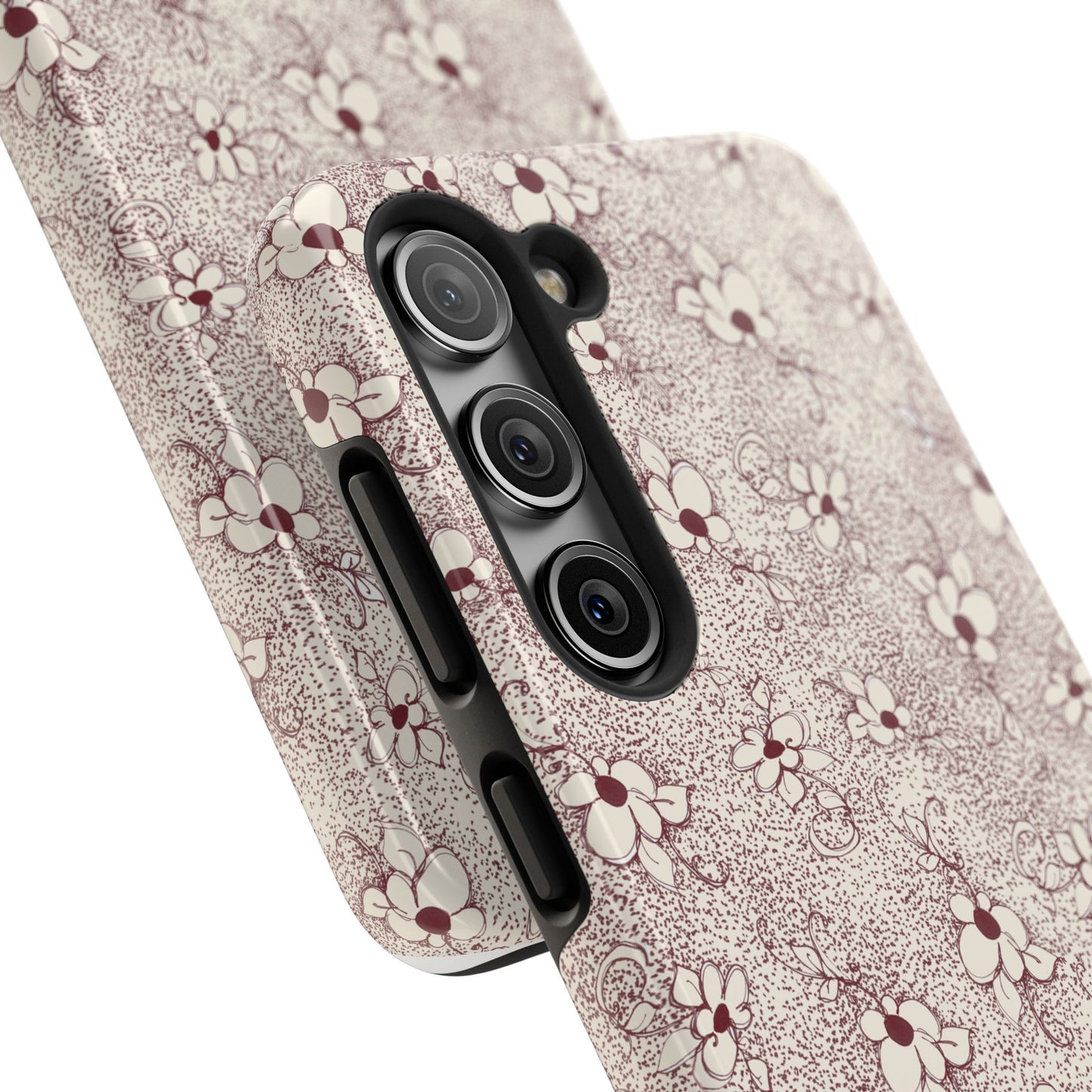 Daisy Flecks Ivory / Red Phone Case