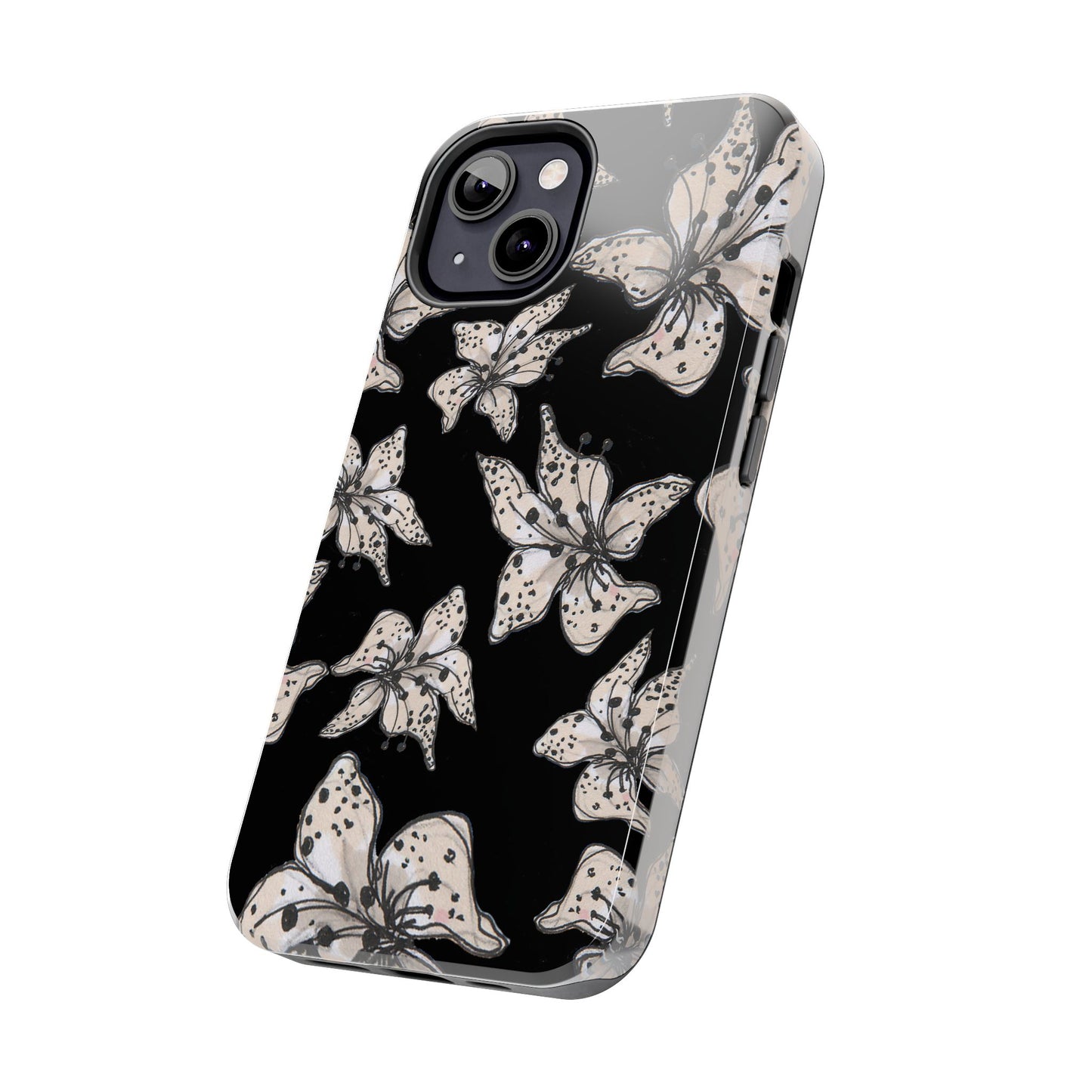 Spotted Lilies Black Phone Case
