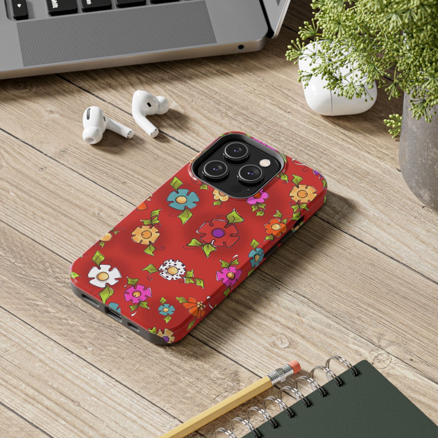 Happy Blooms Red Phone Case