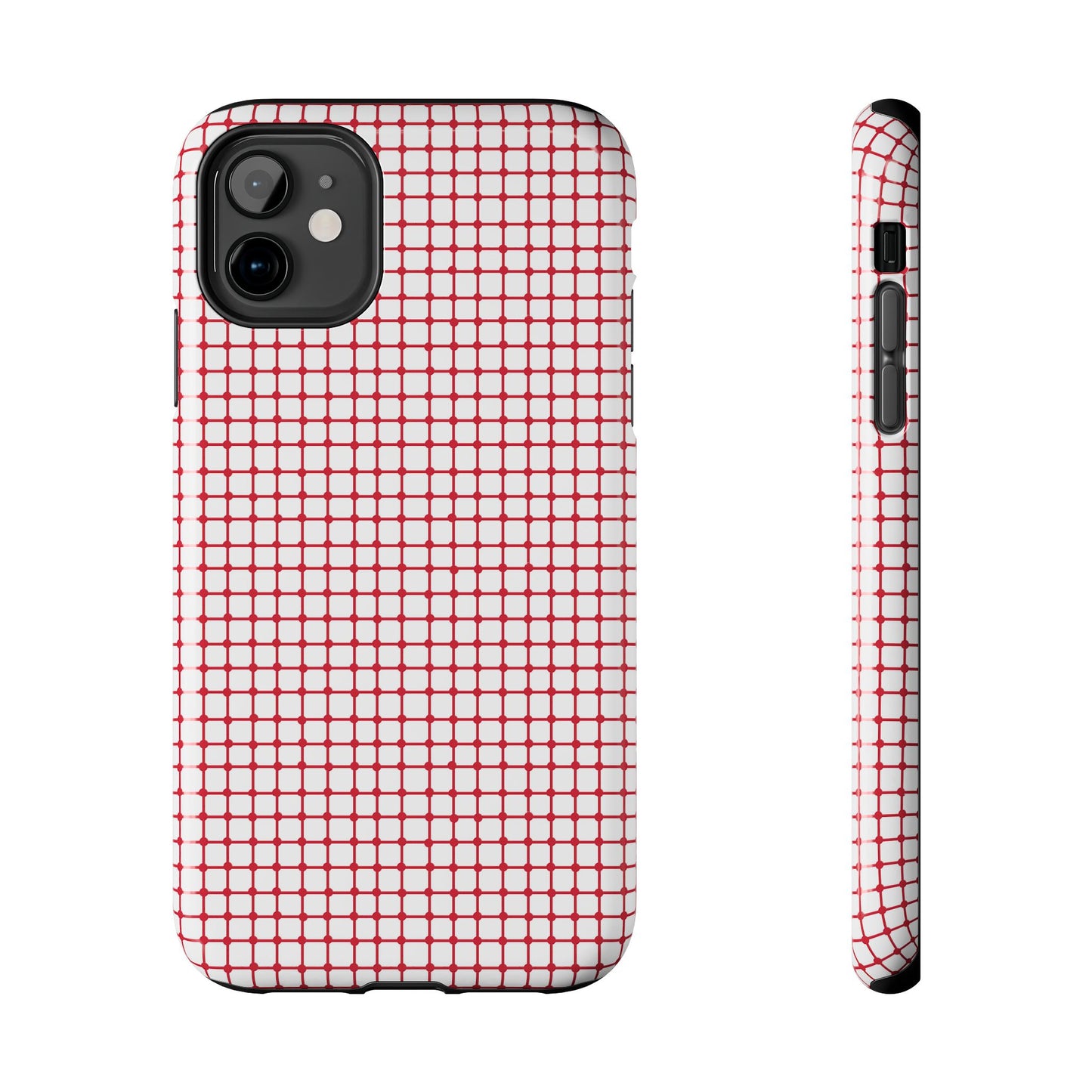 Dot Grid White / Red Phone Case