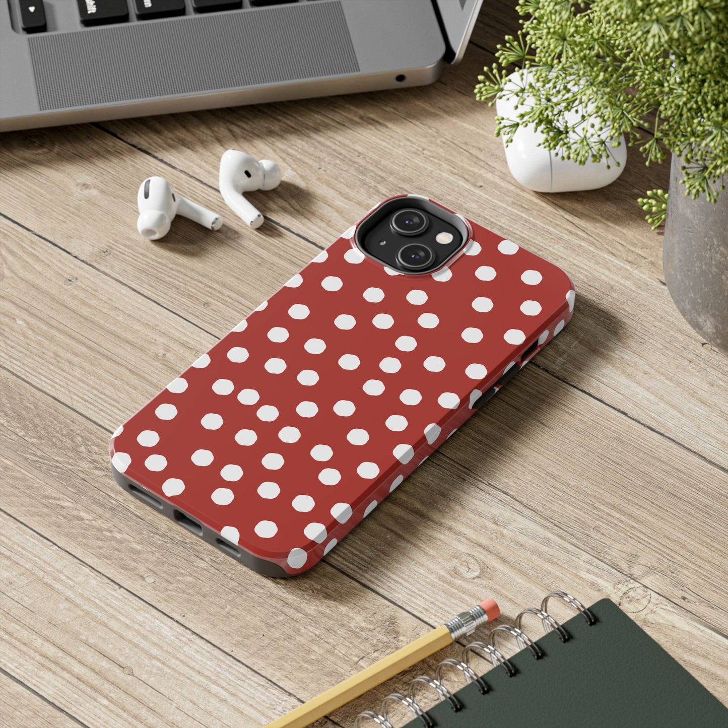 Jumbo Dots Red / White Phone Case