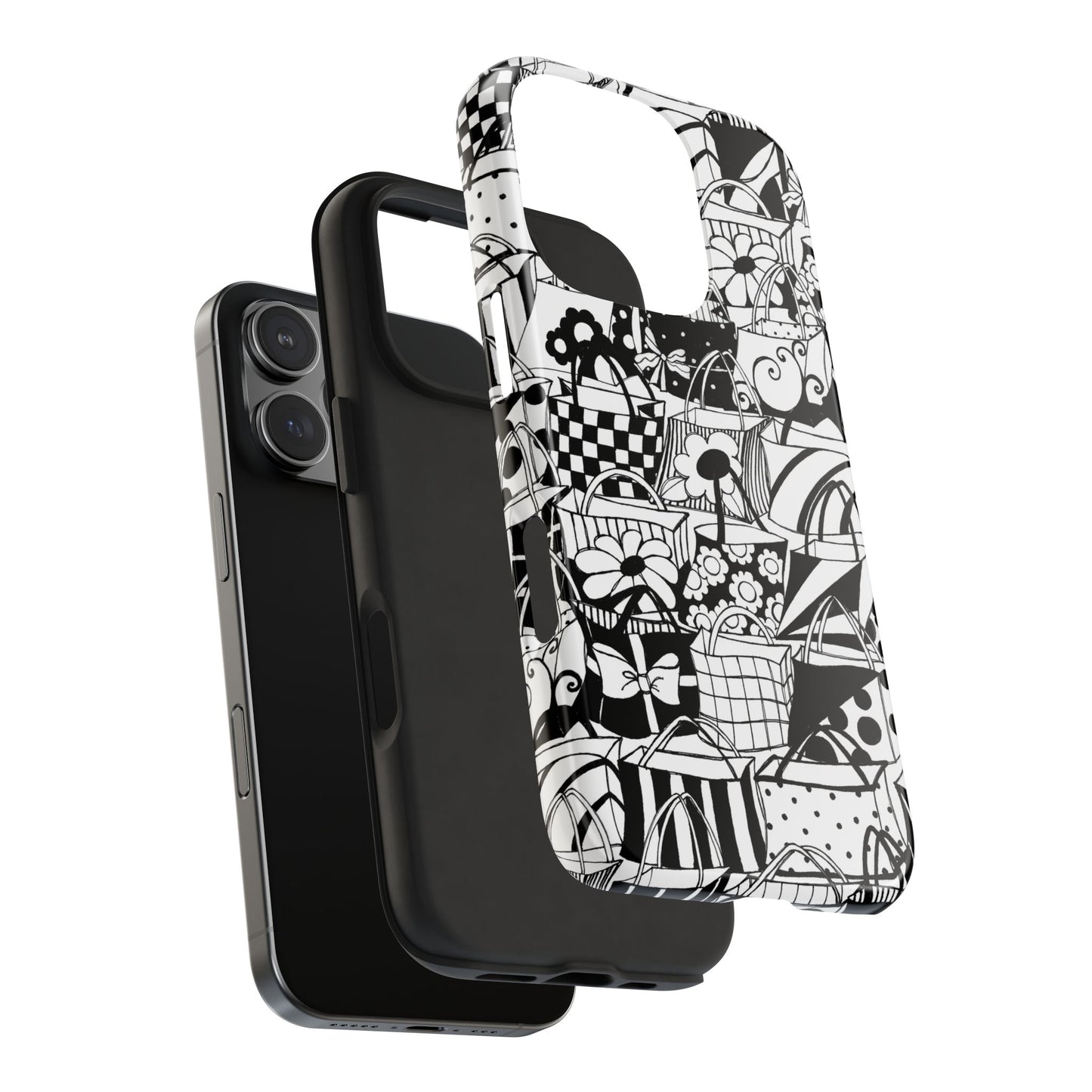 Totally Black / White Phone Case