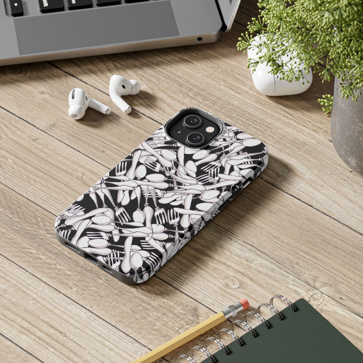 Silverware Wars Black Phone Case