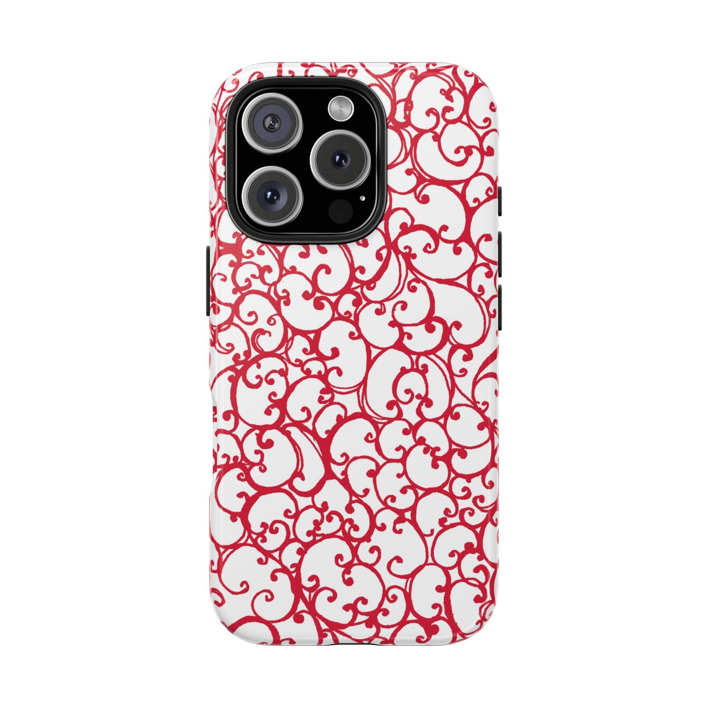 Scrollie White / Red Phone Case