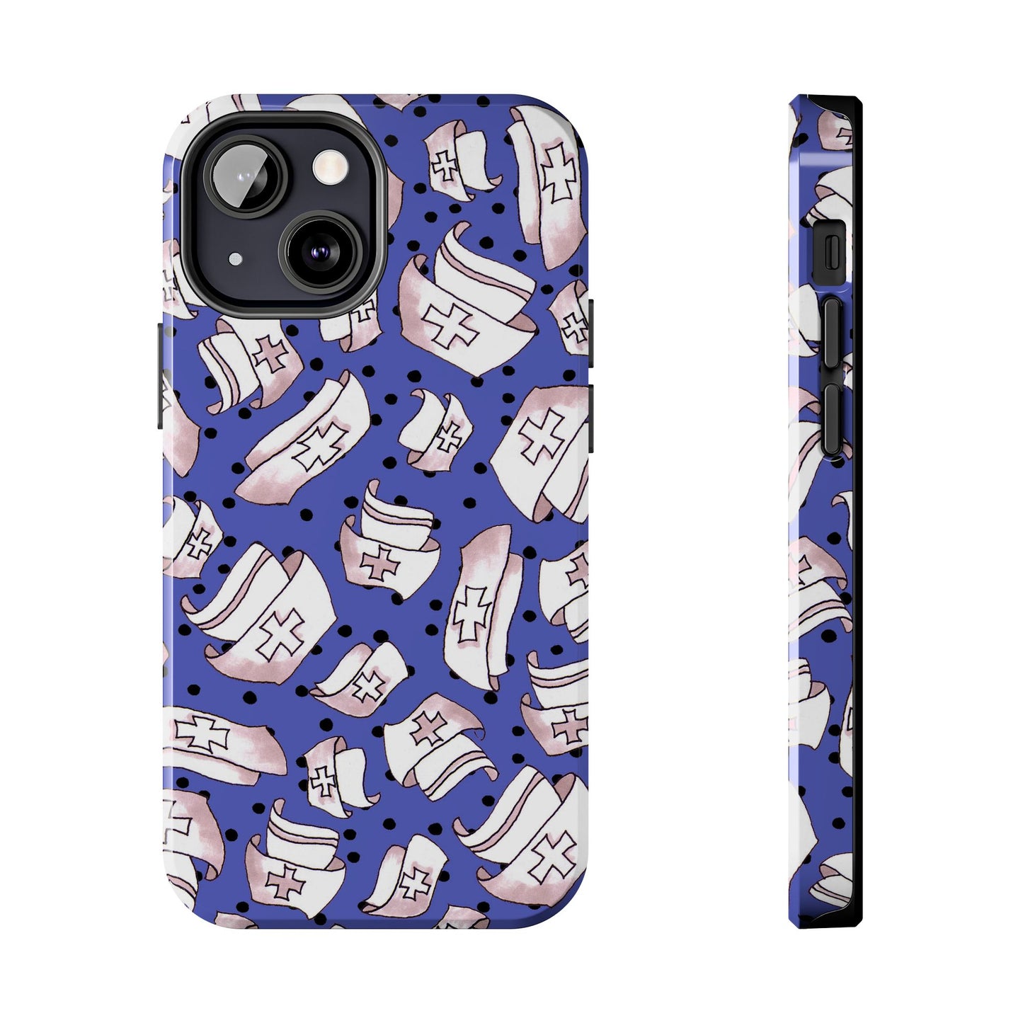 Med Hats Blue / Black Phone Case