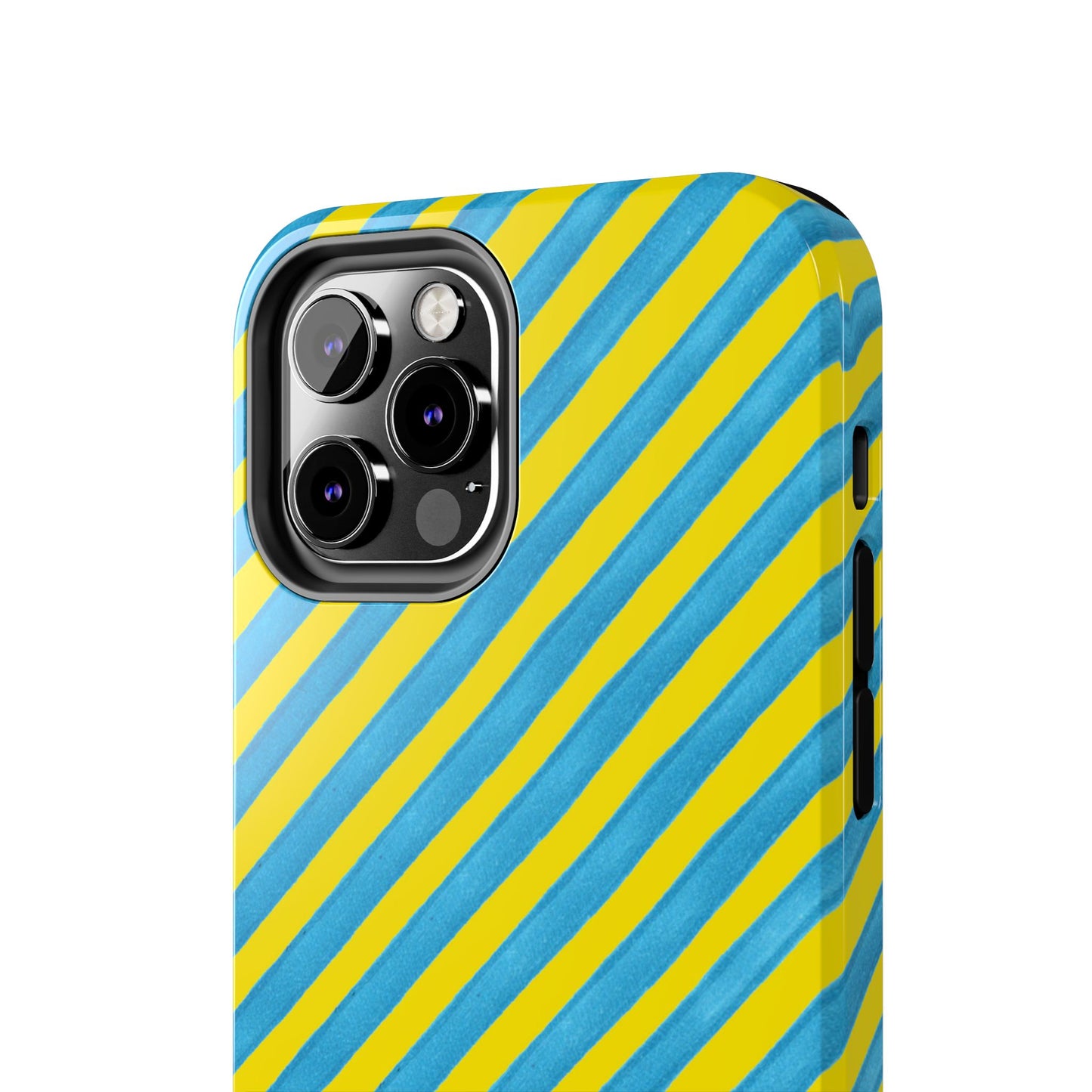 Bias Stripe Turquoise / Yellow Phone Case