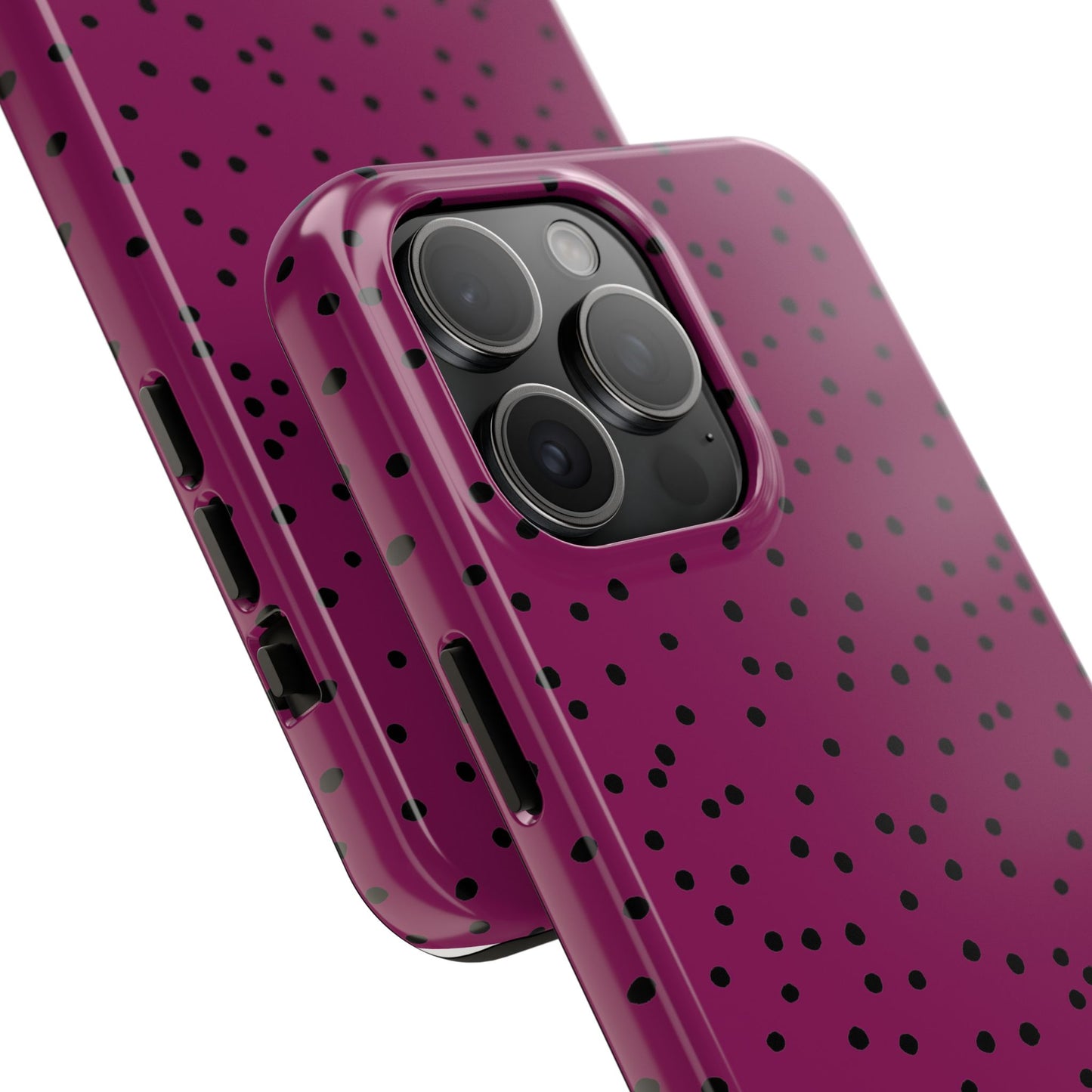Dinky Dots Burgundy / Black Phone Case