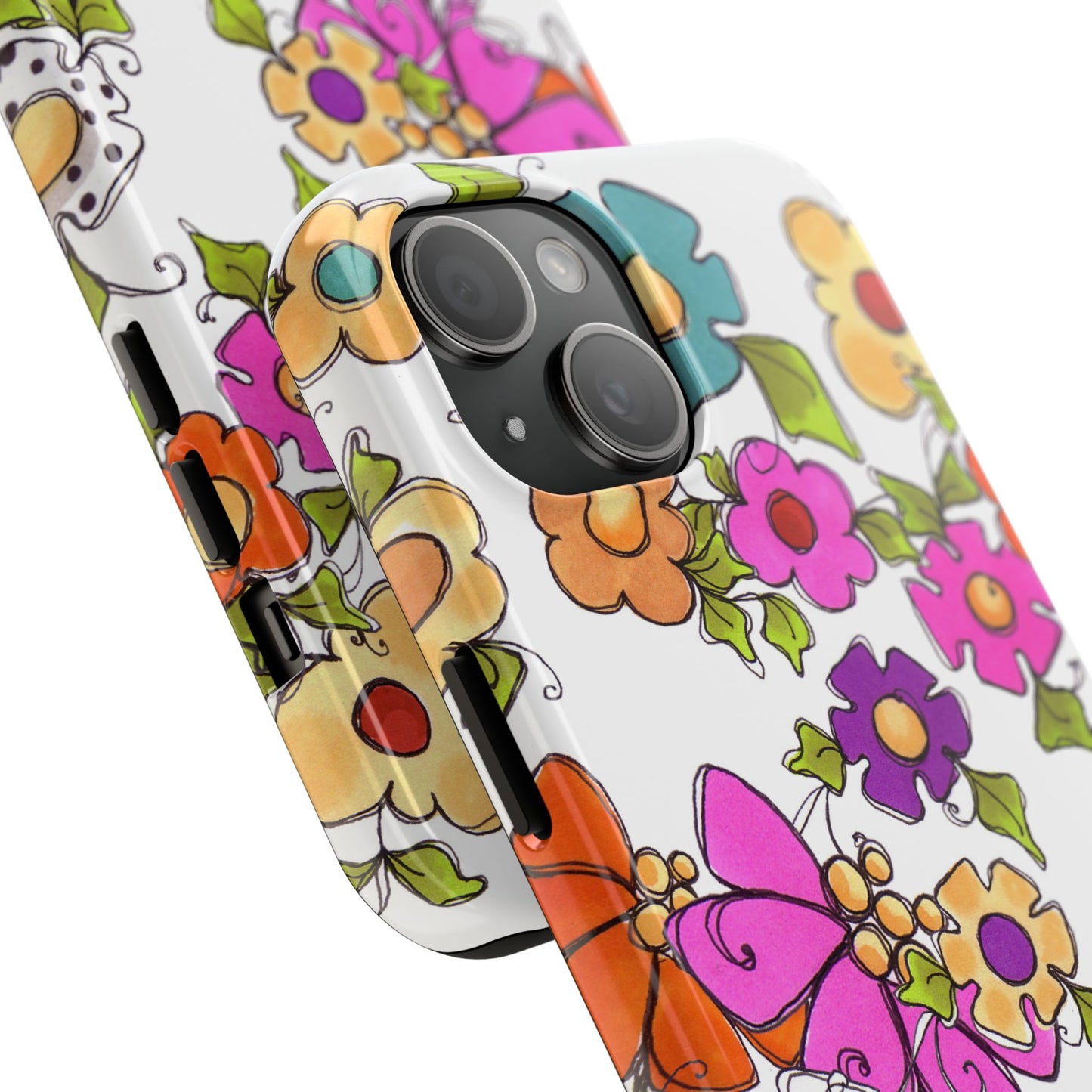 Happy Blooms White Phone Case