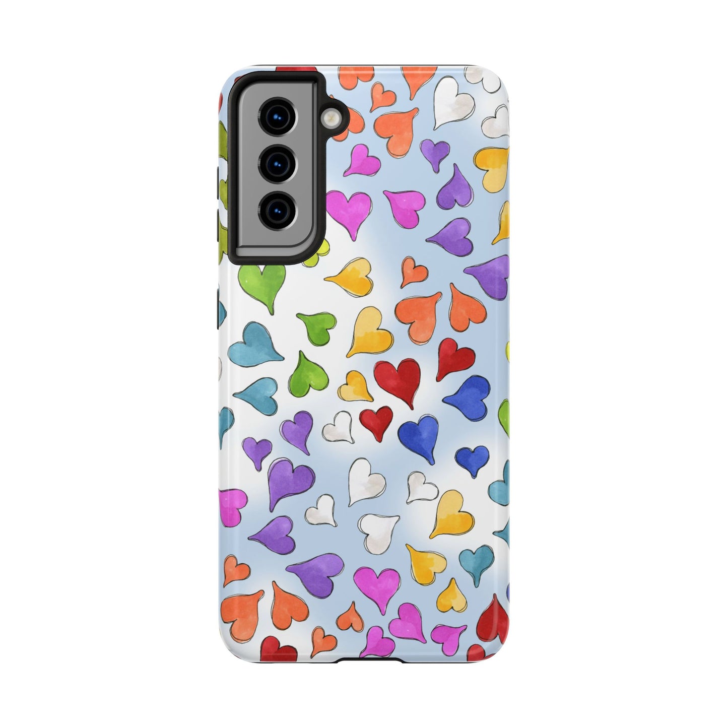 Happy Hearts Blue Sky Phone Case