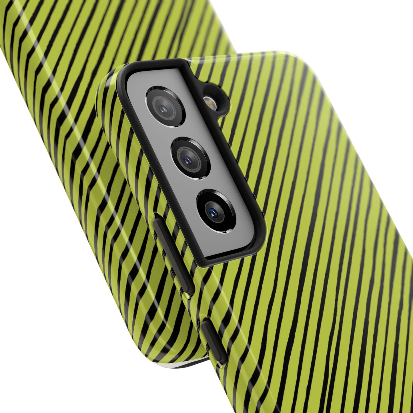 Quirky Bias Stripe Green / Black Phone Case