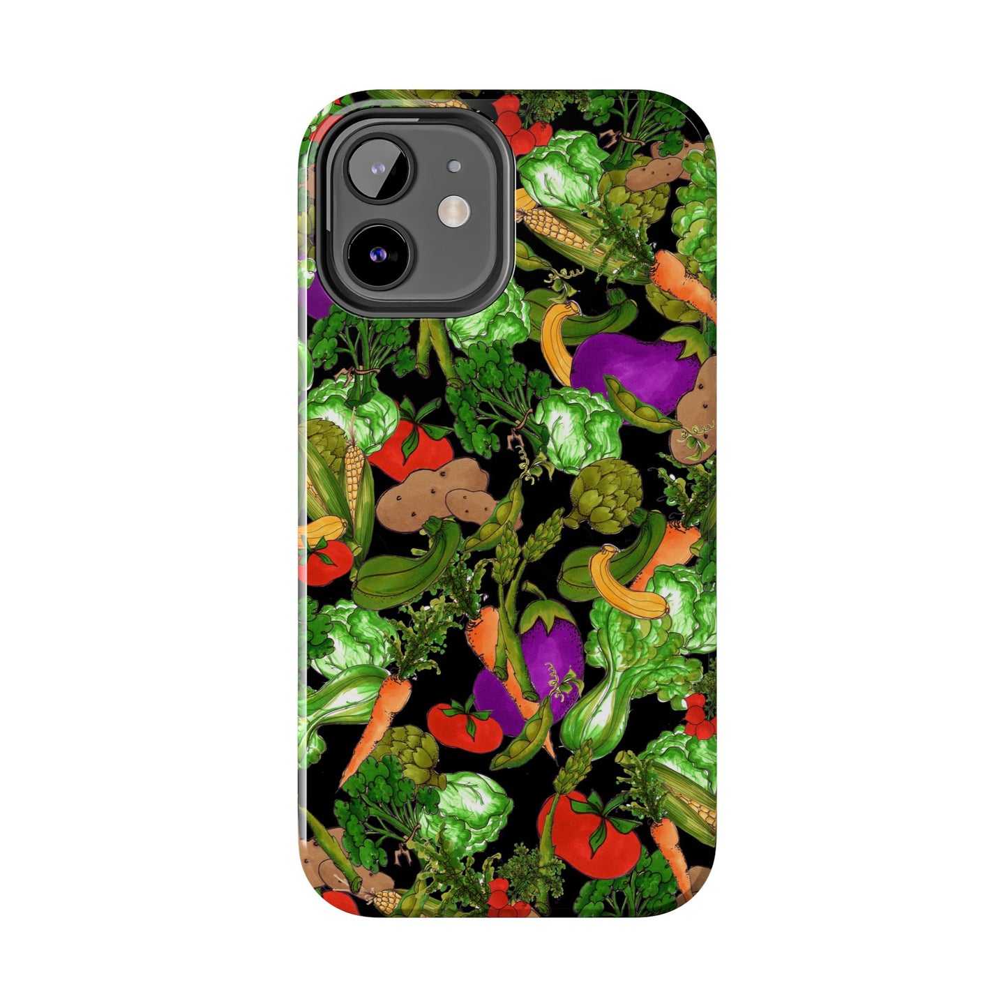 Veggie Jungle Black Phone Case