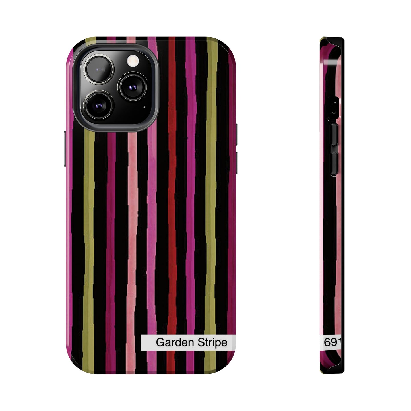 Garden Stripe Black Phone Case