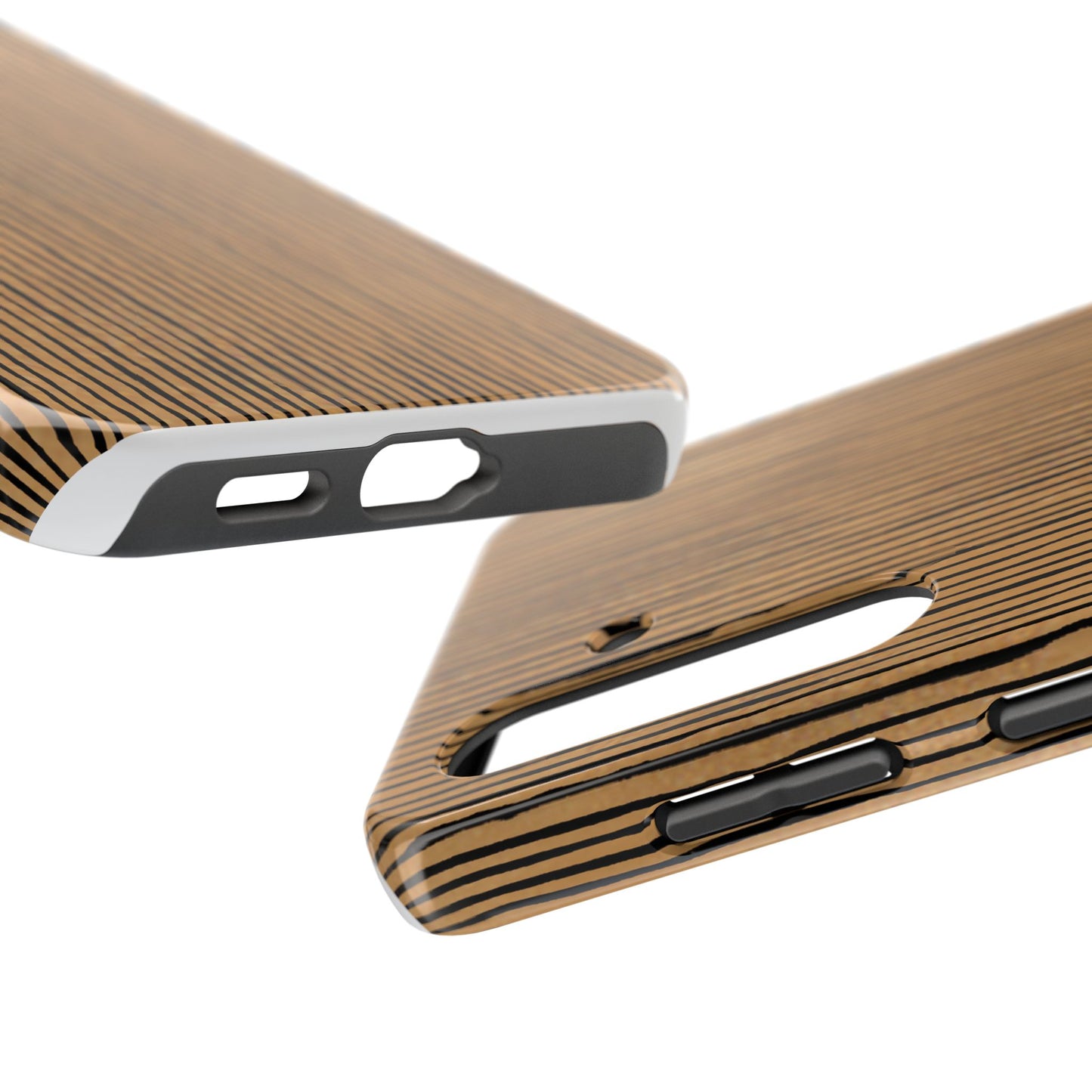 Quirky Pin Stripe Tan / Black Phone Case