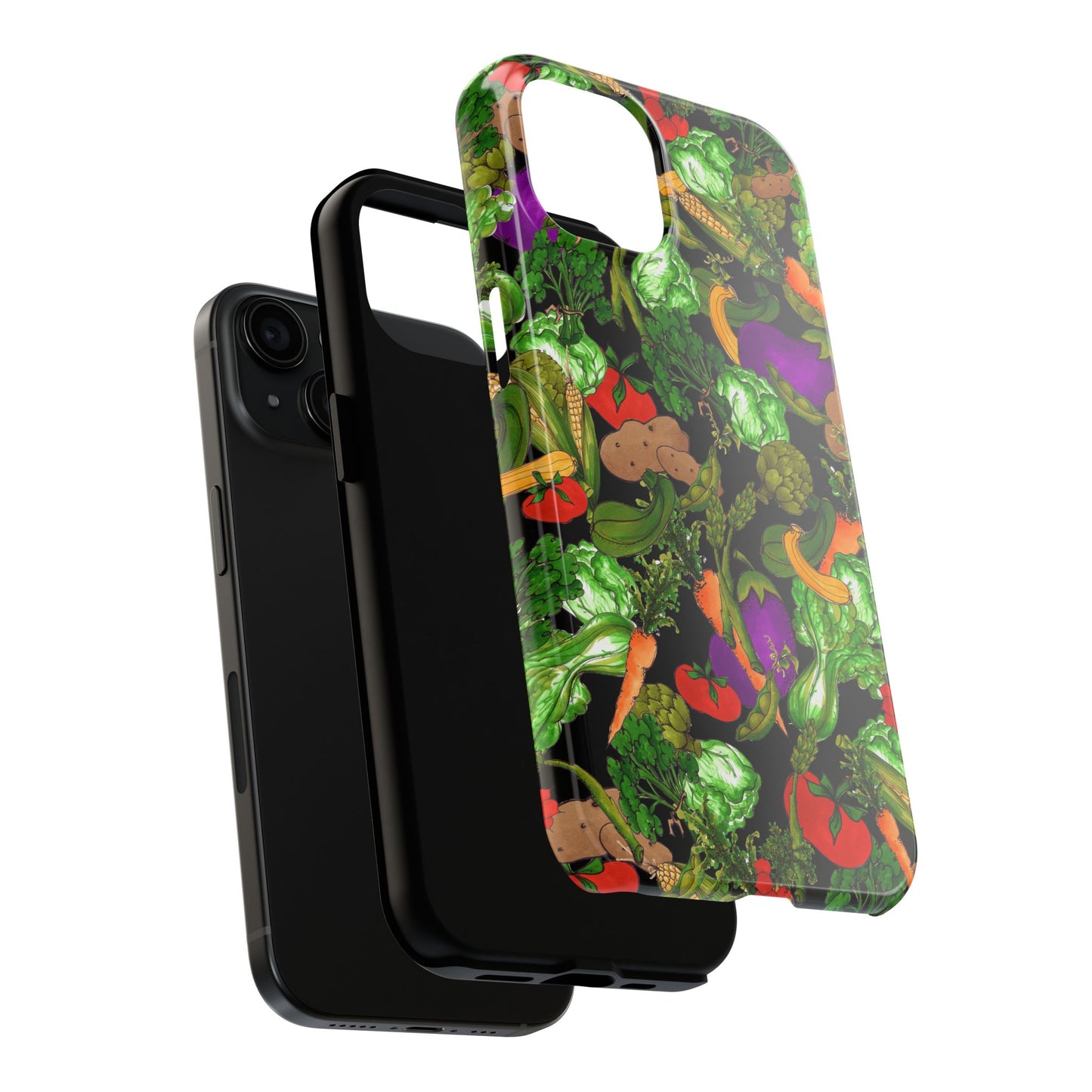 Veggie Jungle Black Phone Case