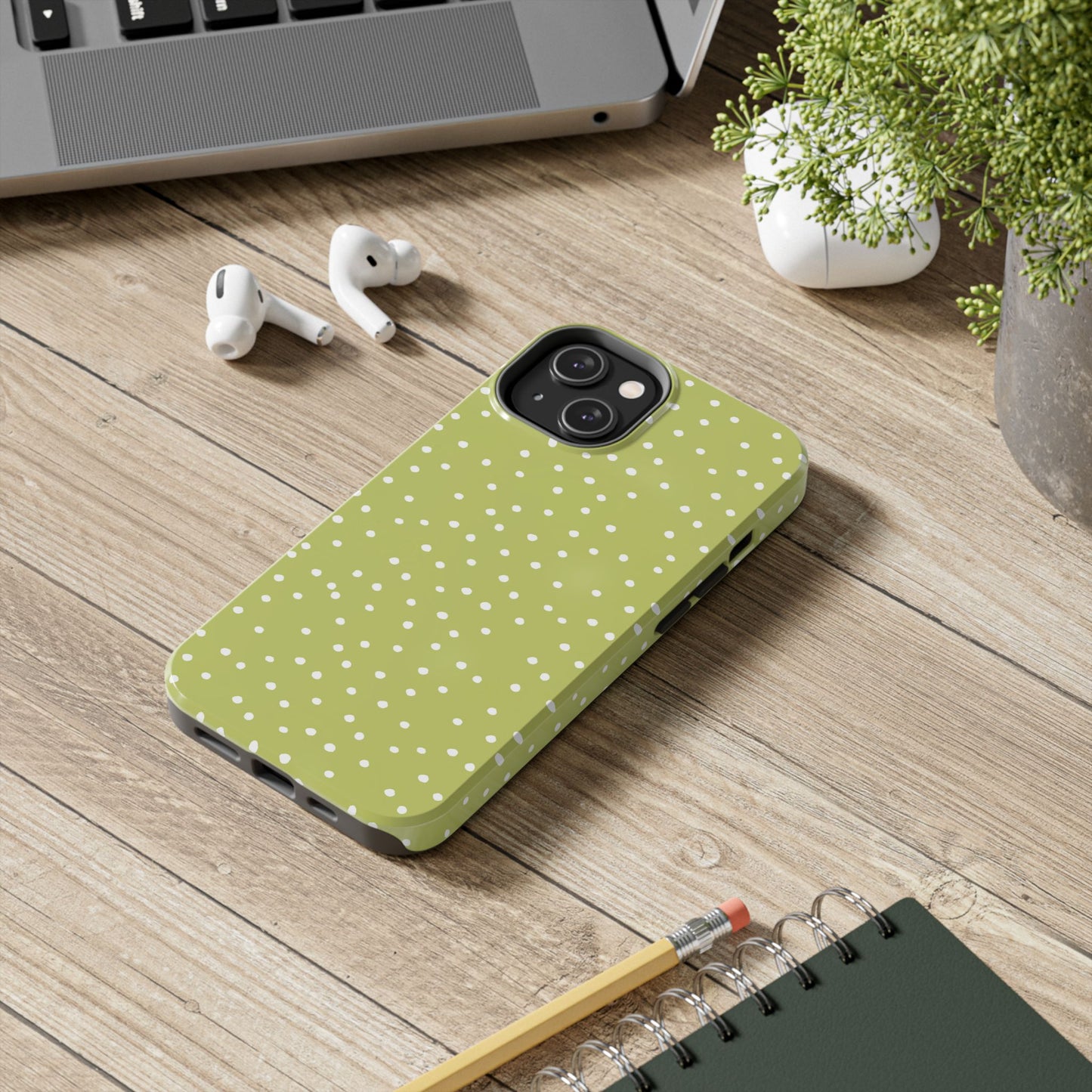 Dinky Dots Green / White Phone Case