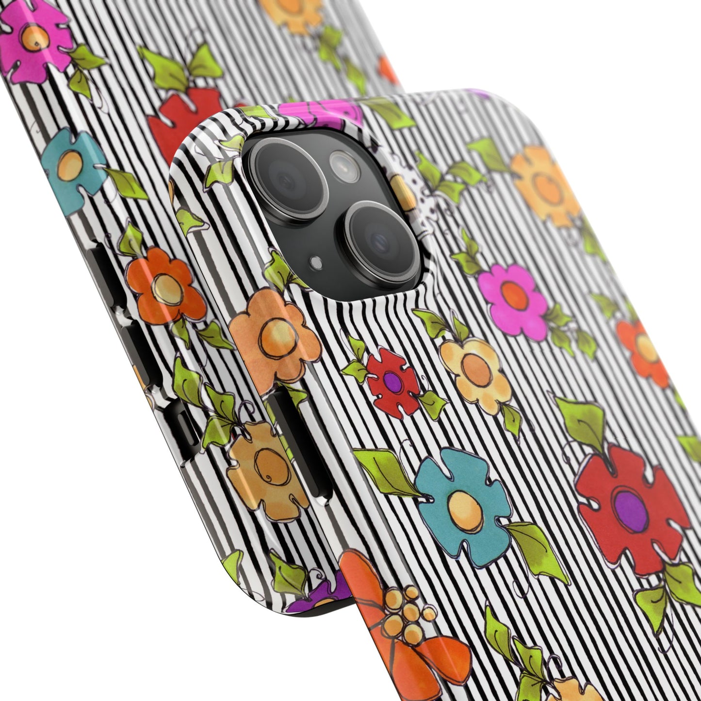 Dog Blooms White / Black Phone Case