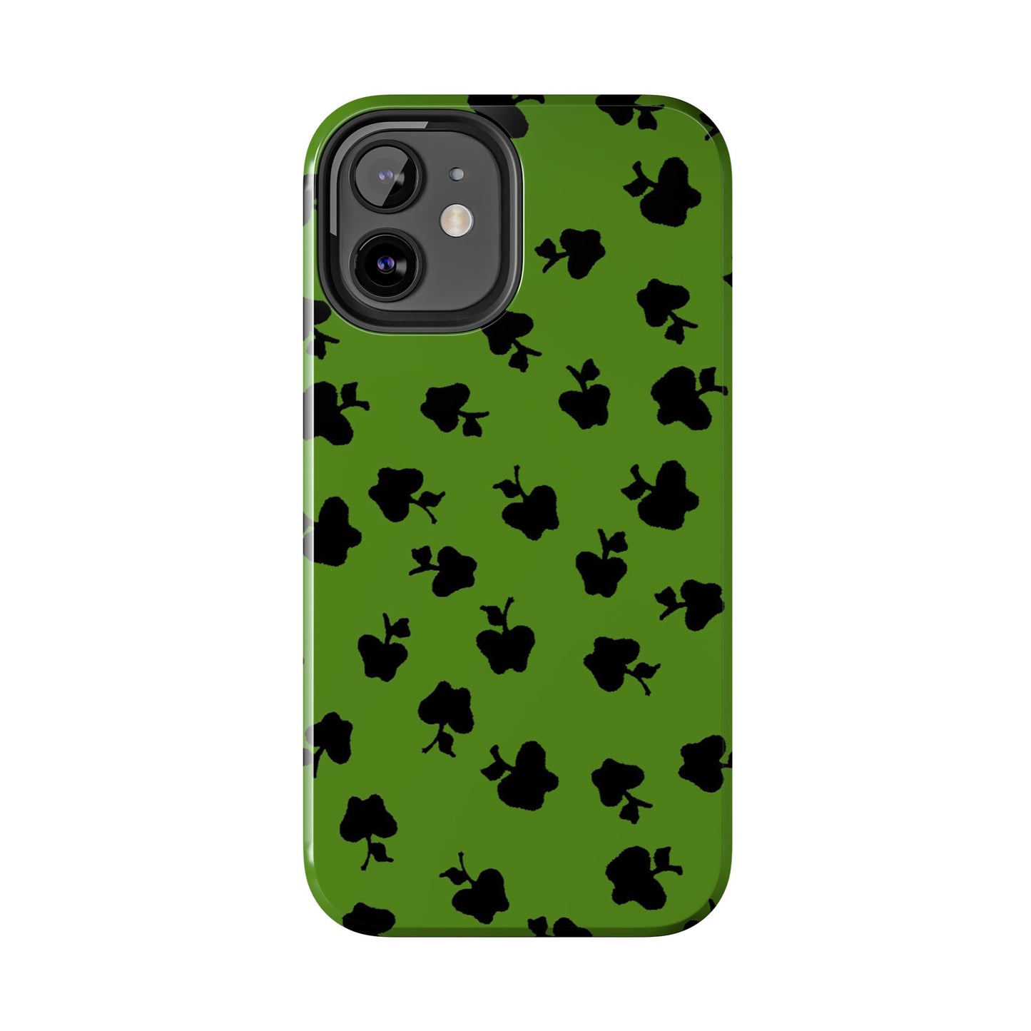 Happy Apples Green / Black Phone Case