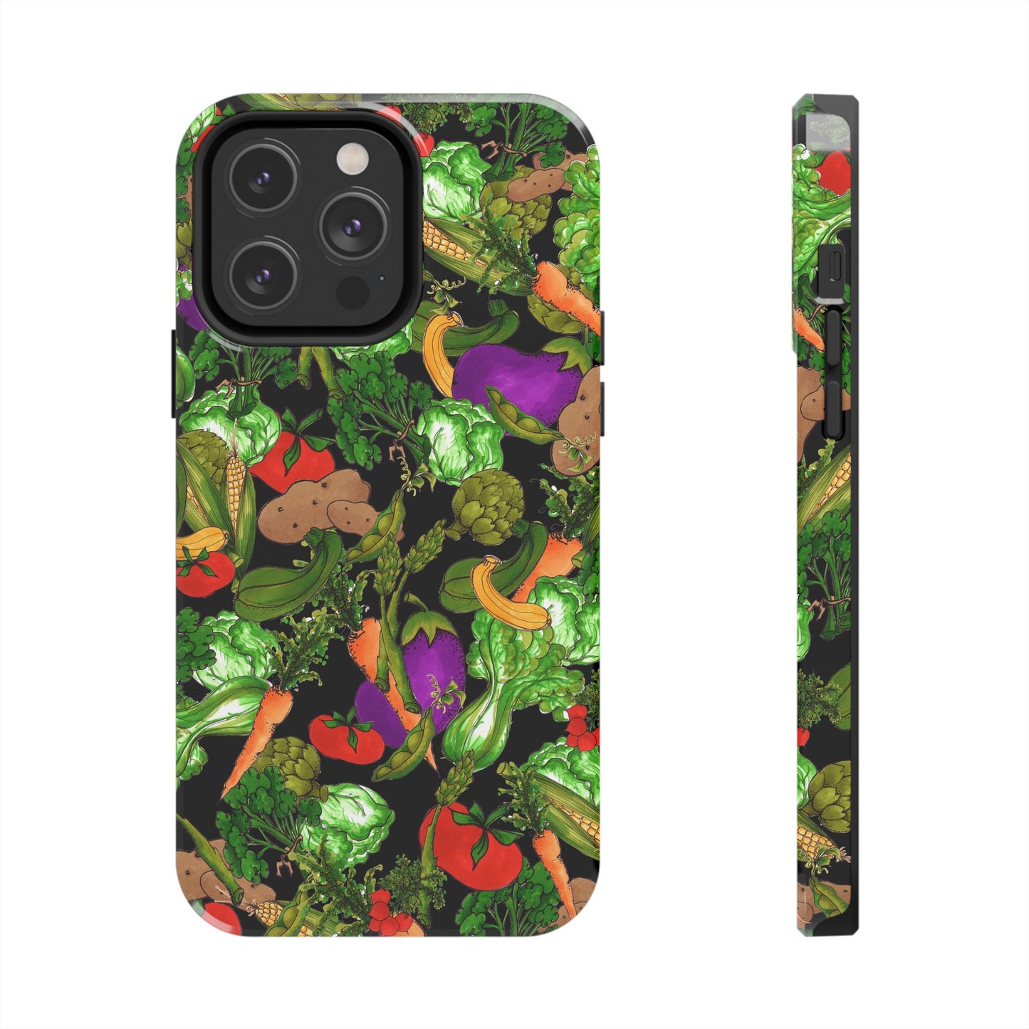 Veggie Jungle Black Phone Case