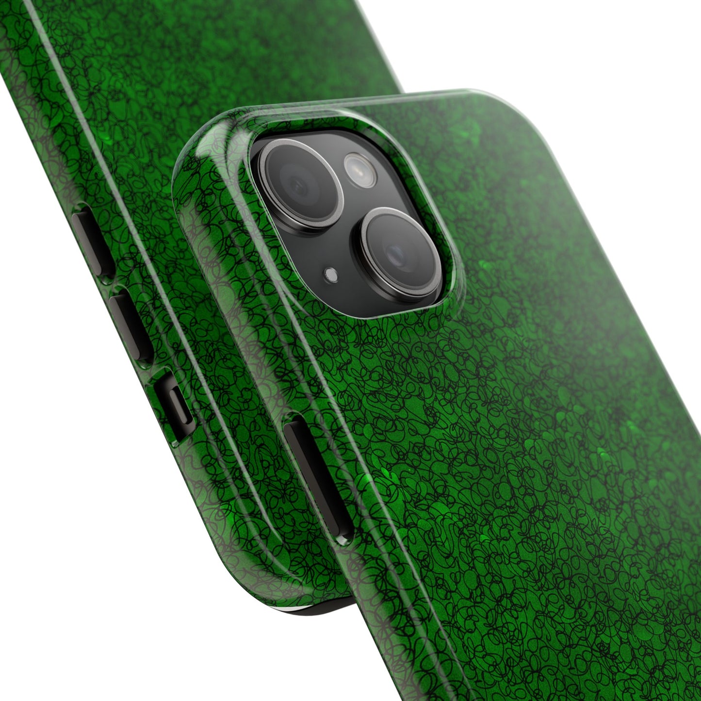 Scribble Green / Black Phone Case