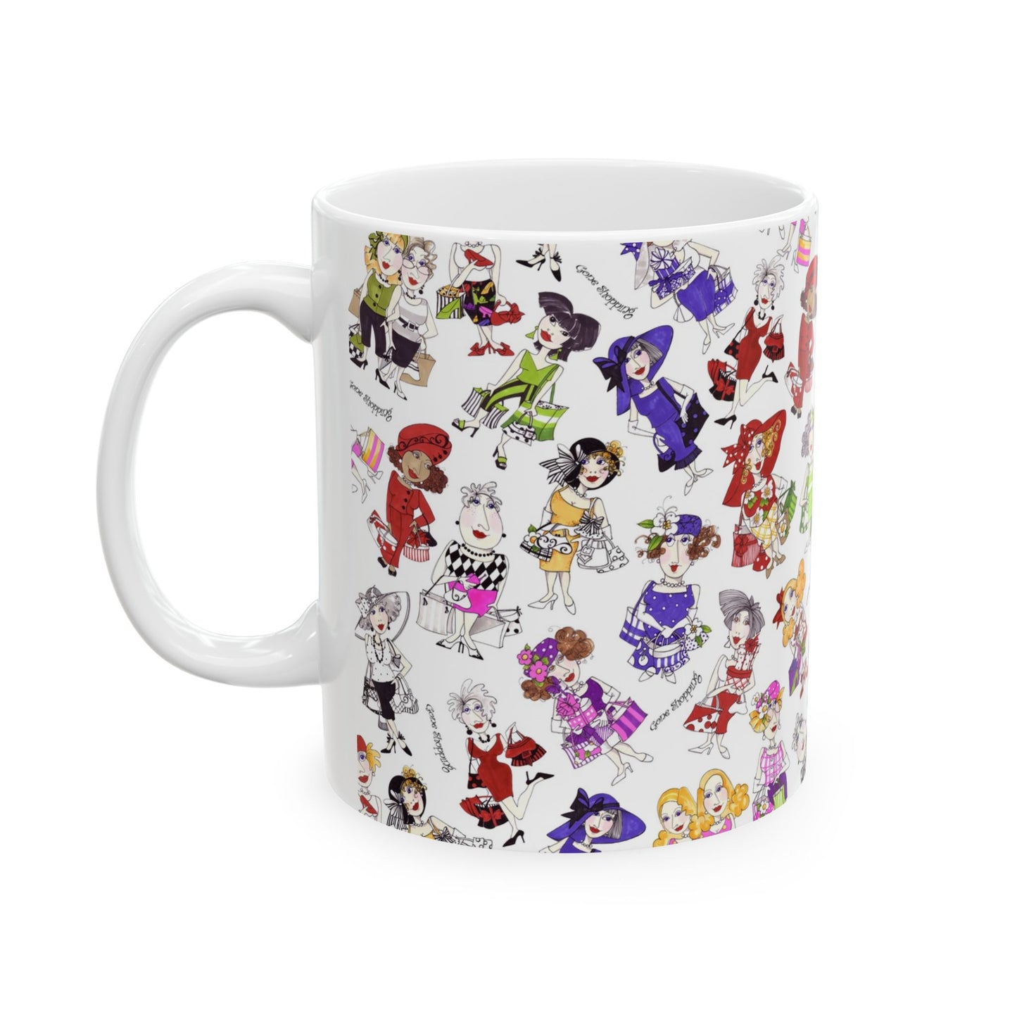 Gone Shopping Tossed White Cup