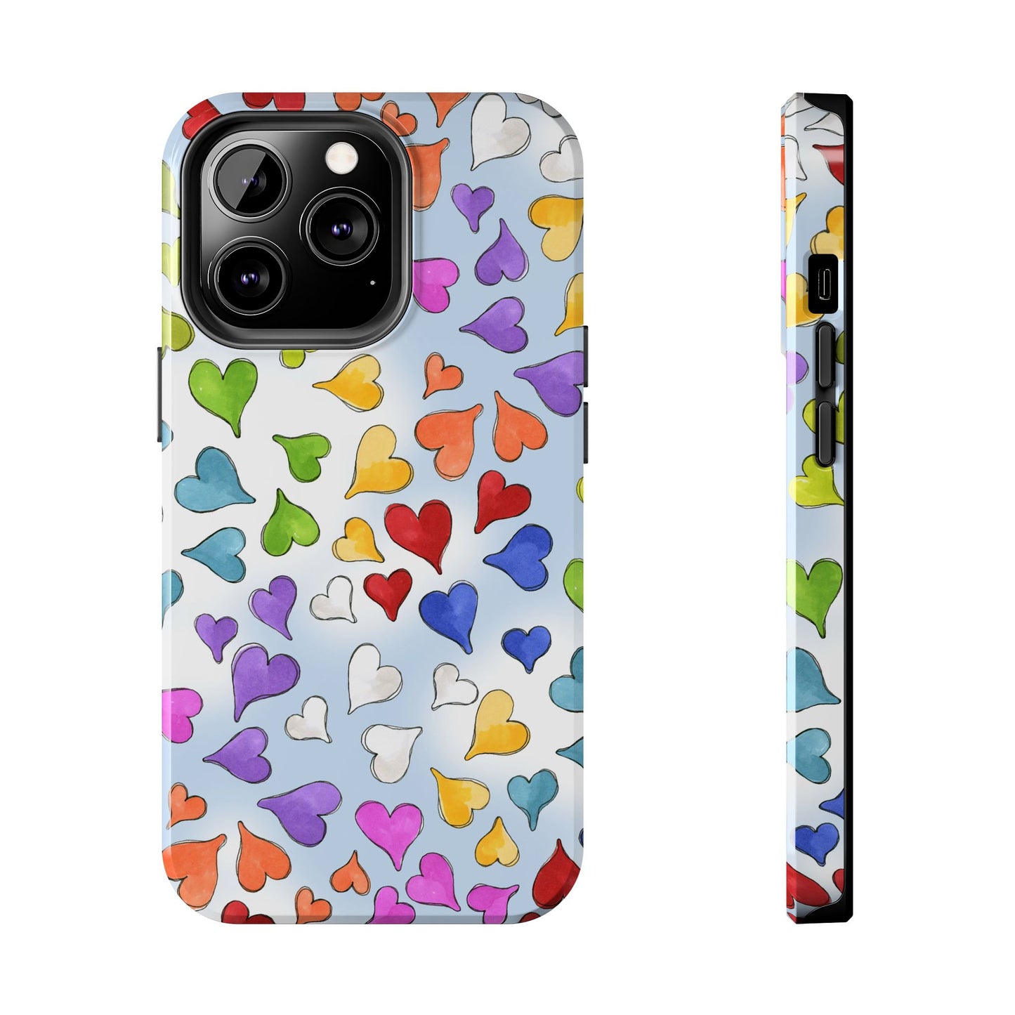 Happy Hearts Blue Sky Phone Case