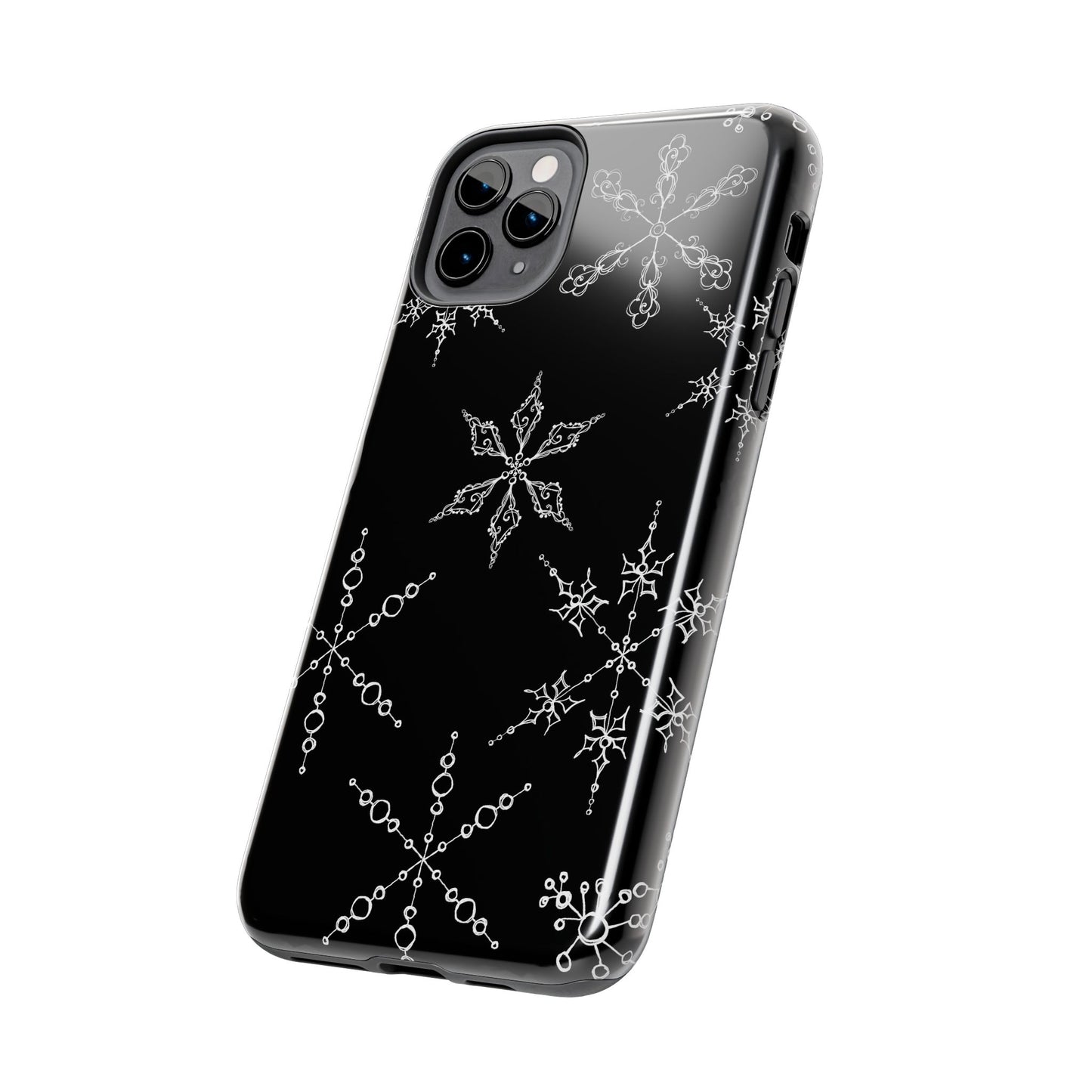 Snowflakes Black Phone Case