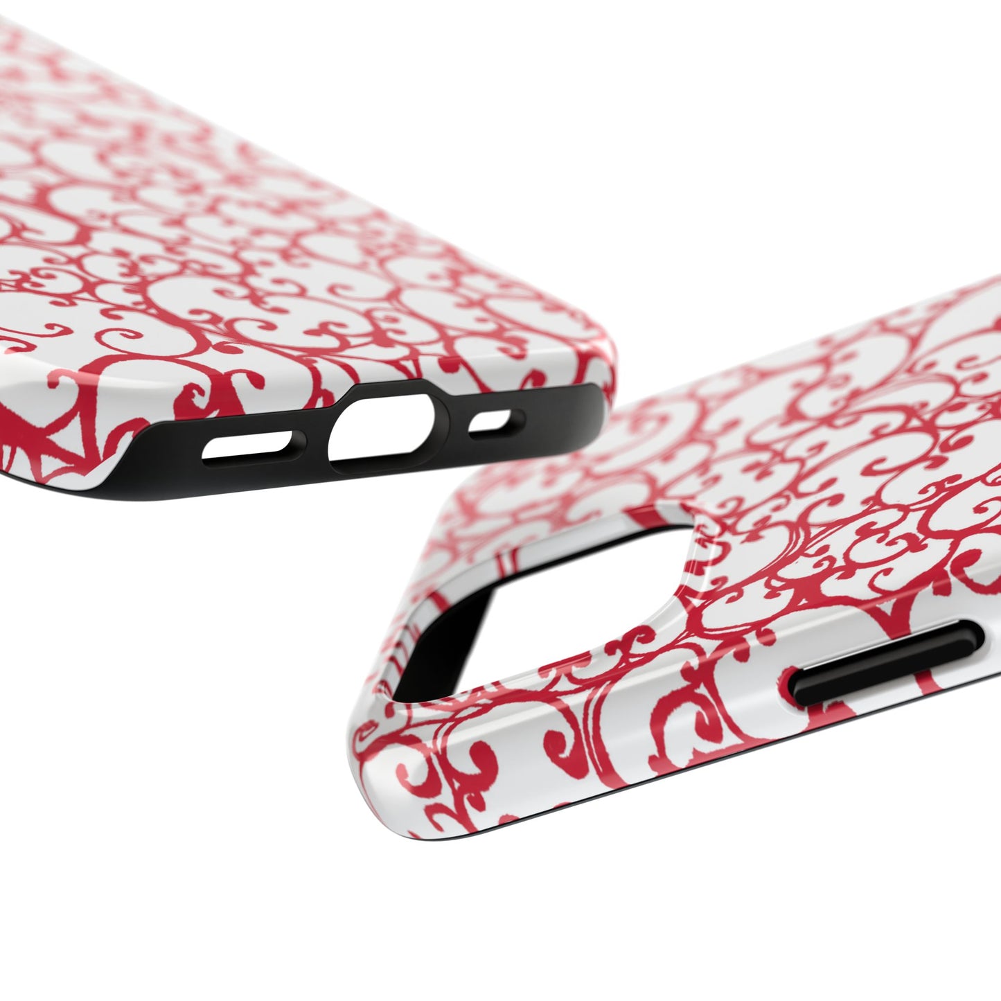 Scrollie White / Red Phone Case