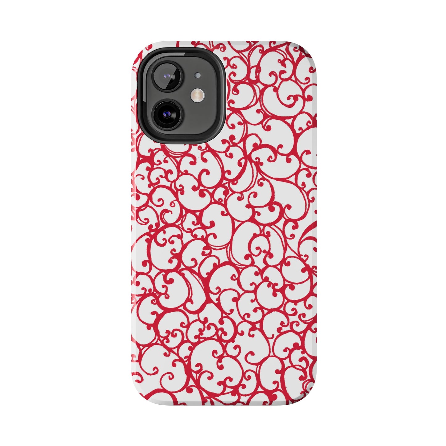 Scrollie White / Red Phone Case