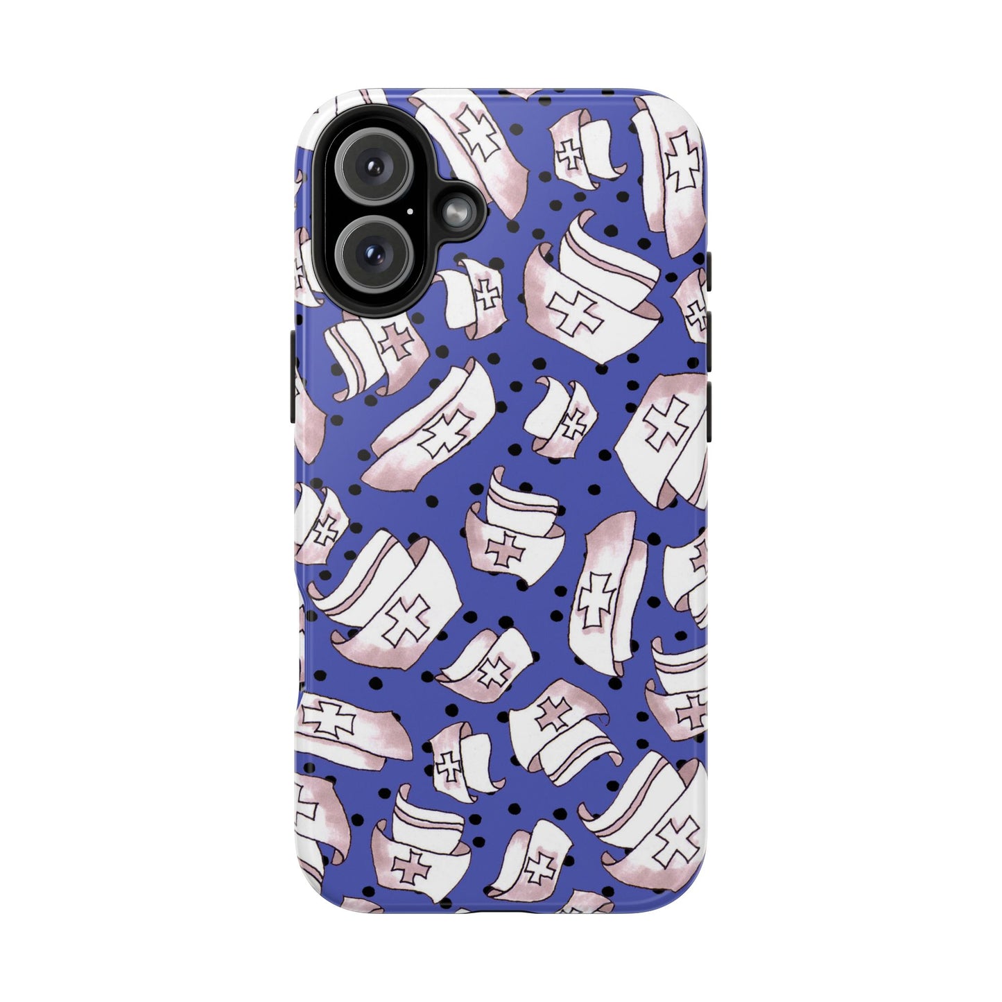 Med Hats Blue / Black Phone Case