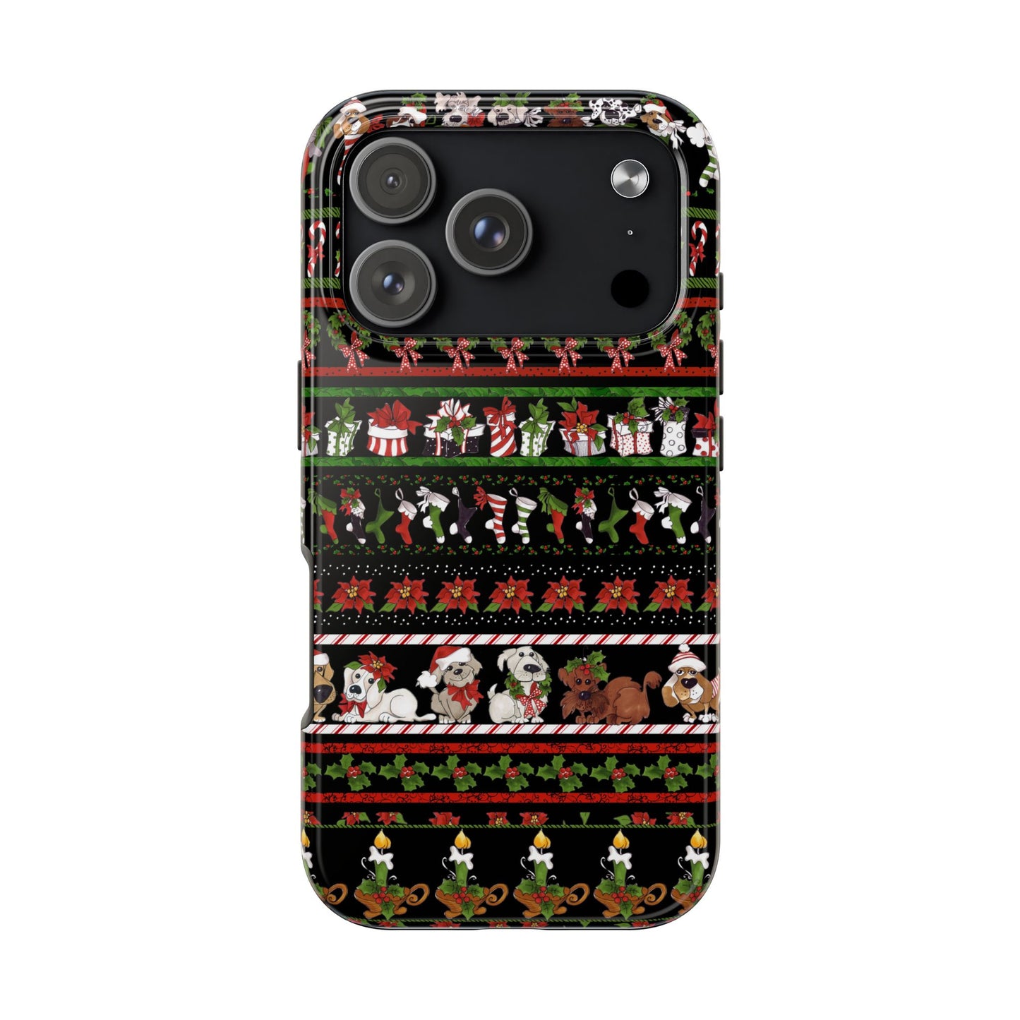 Holiday Borders Black Phone Case
