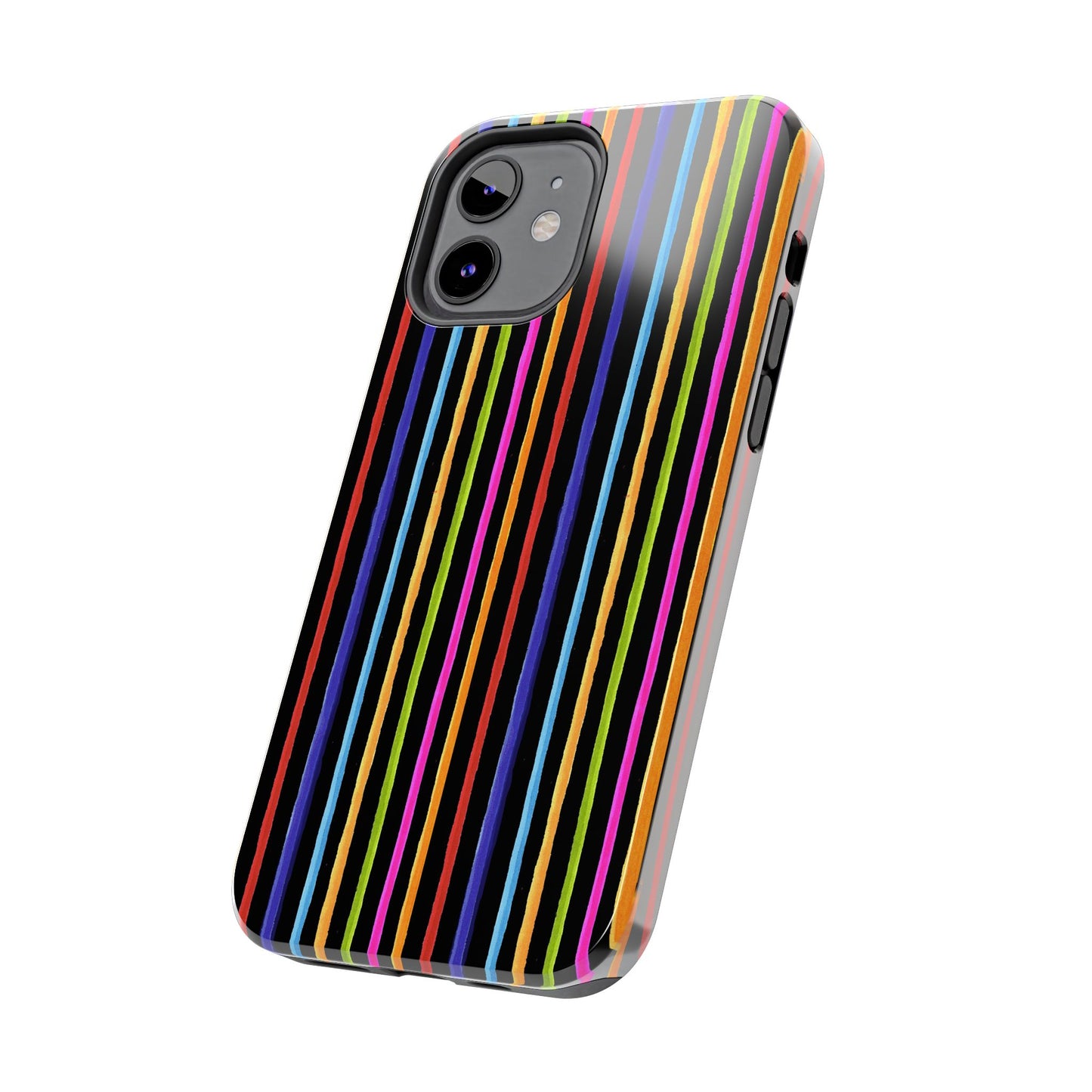 Happy Stripe Black Phone Case