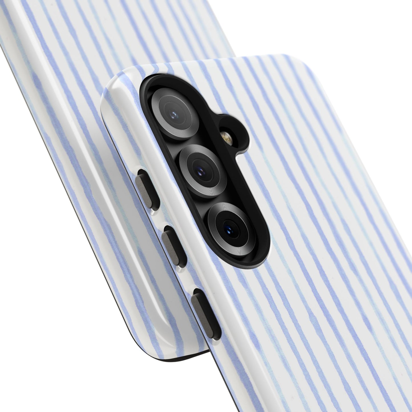 Happy Stripe White / Blue Phone Case