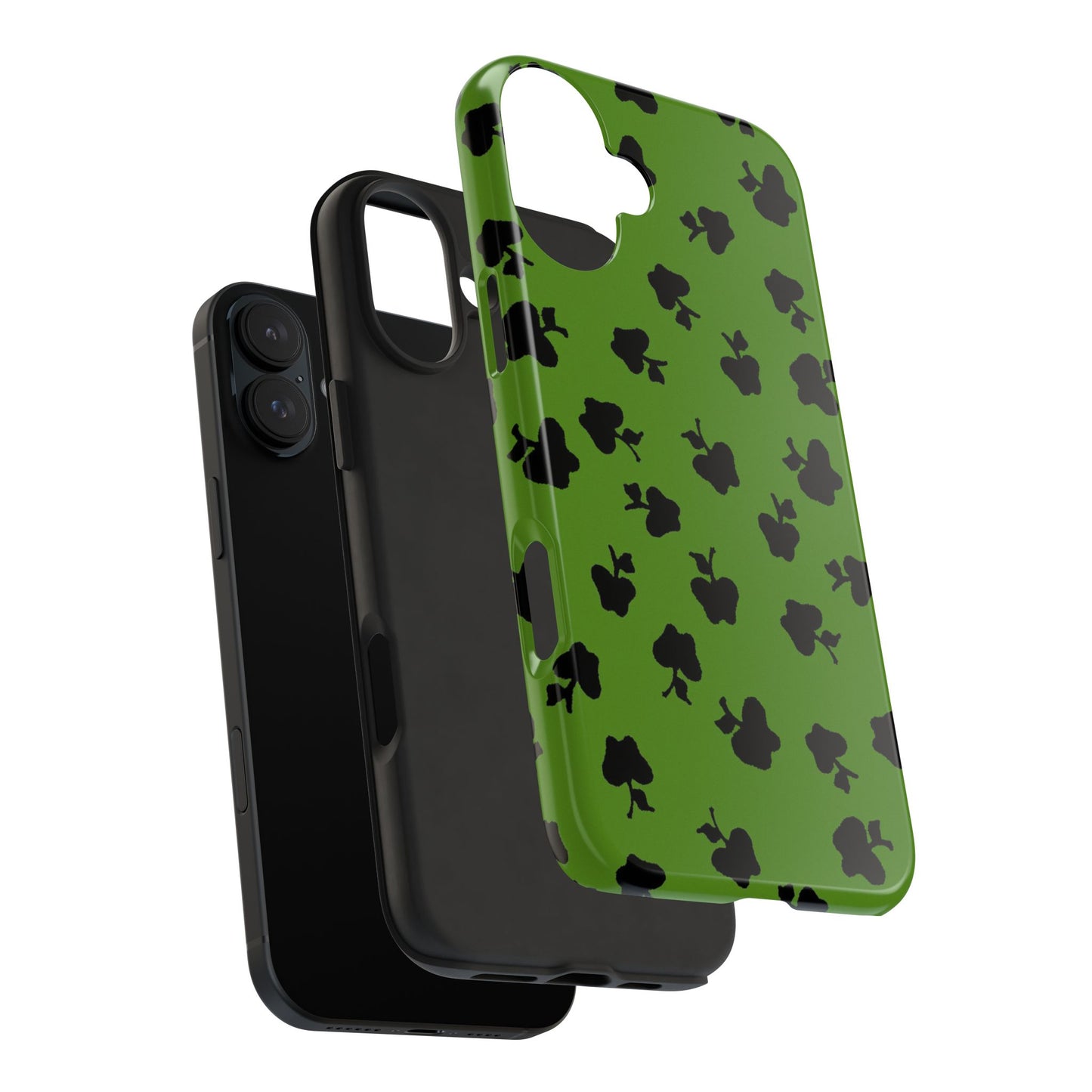 Happy Apples Green / Black Phone Case
