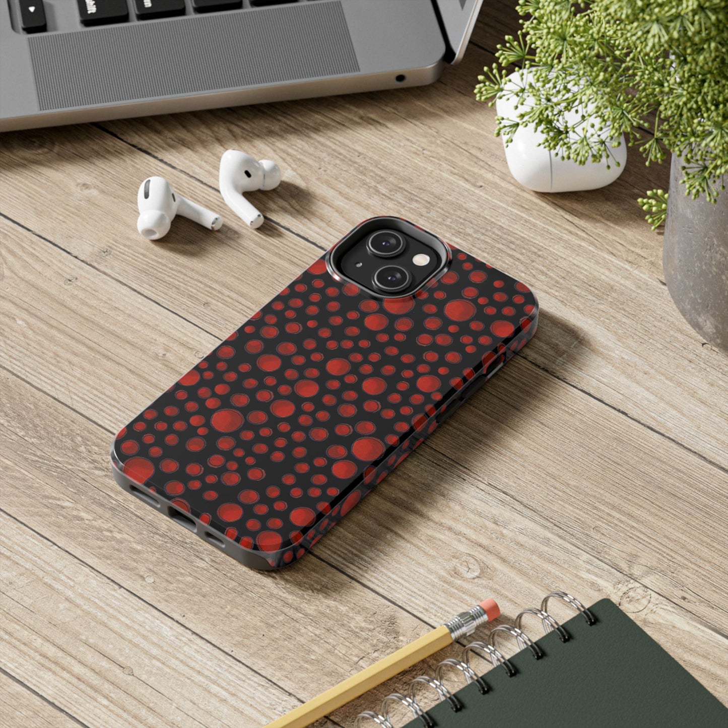 Dot Assortment Black / Red Phone Case