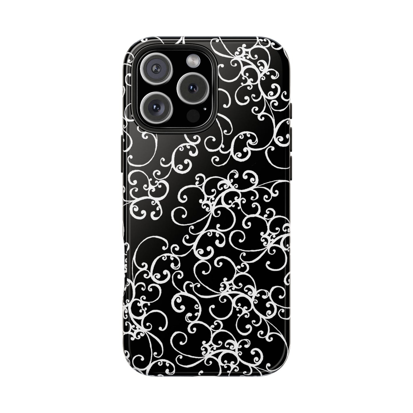 Elegant Scroll Black / White Phone Case