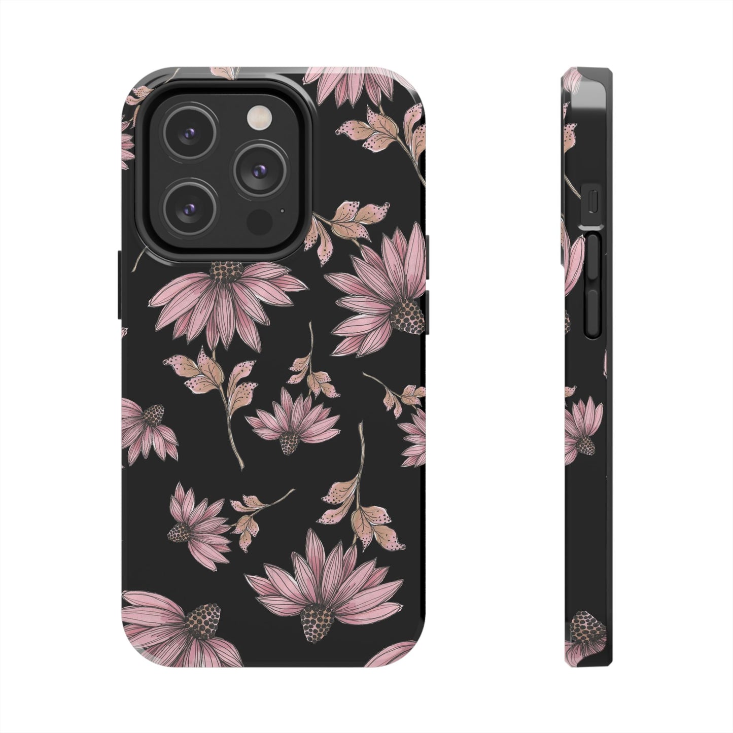 Wild Cone Flowers Black Phone Case