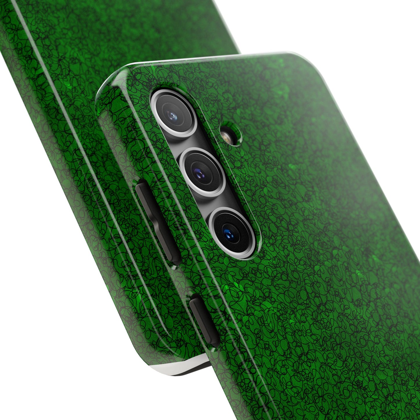 Scribble Green / Black Phone Case