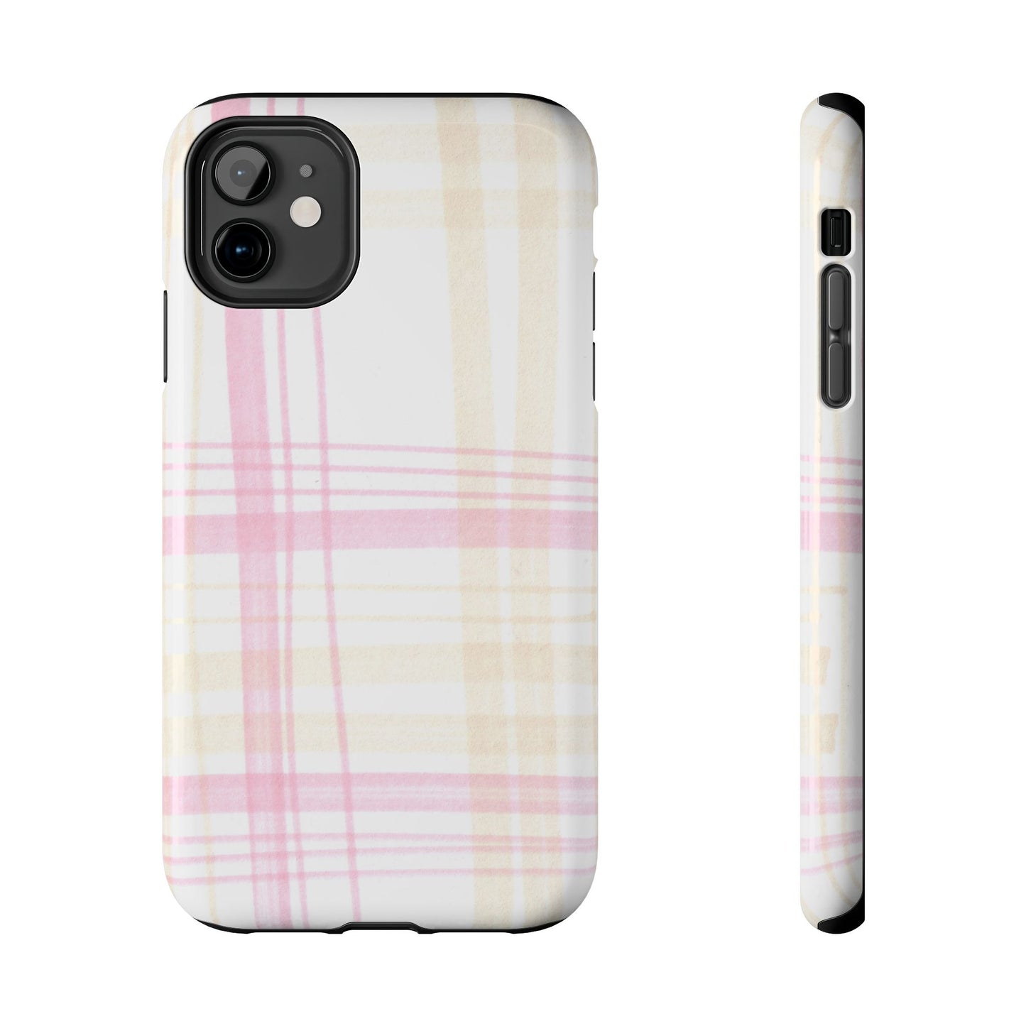 Flower Model Plaid Phone Case