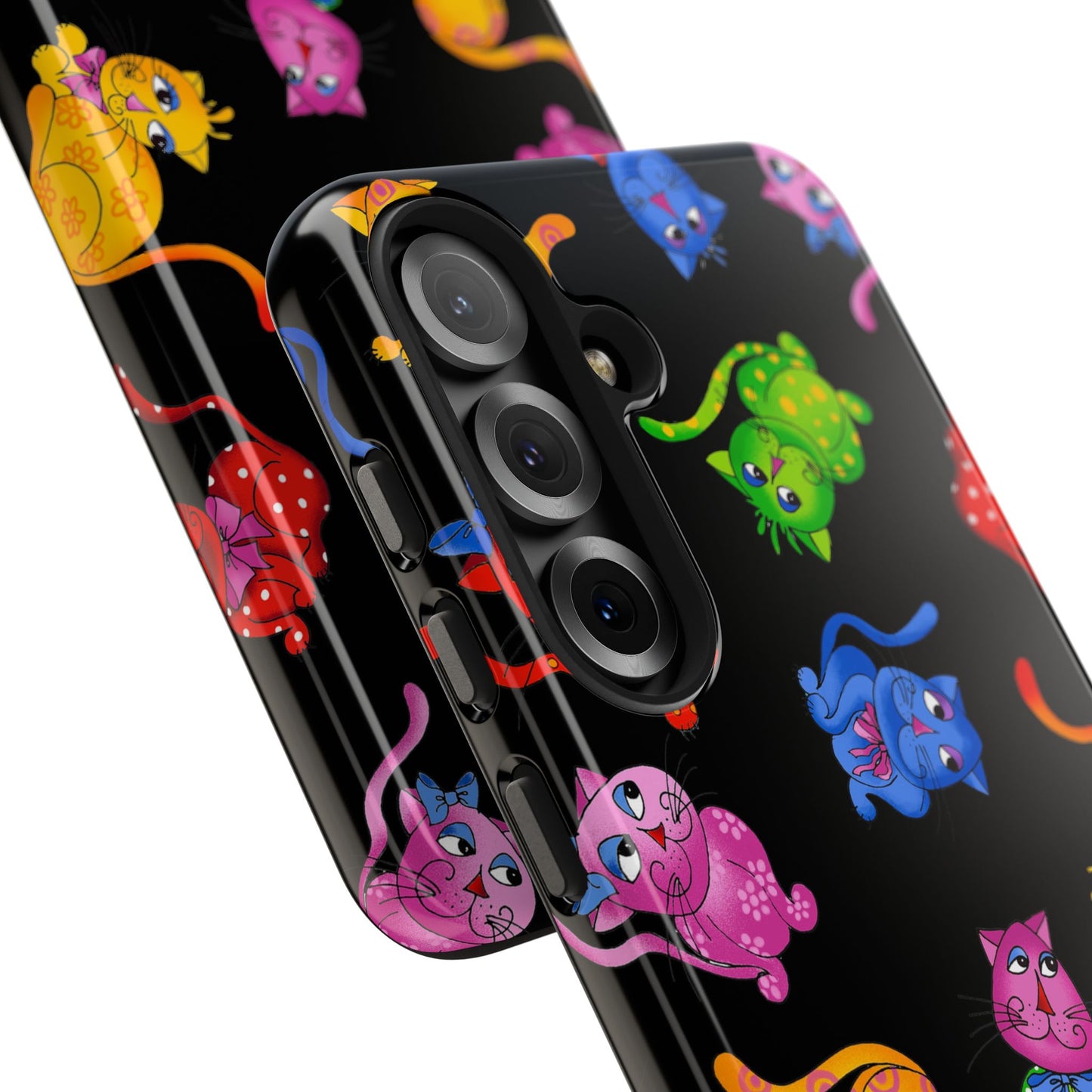 Tossed Cool Cats Black Phone Case