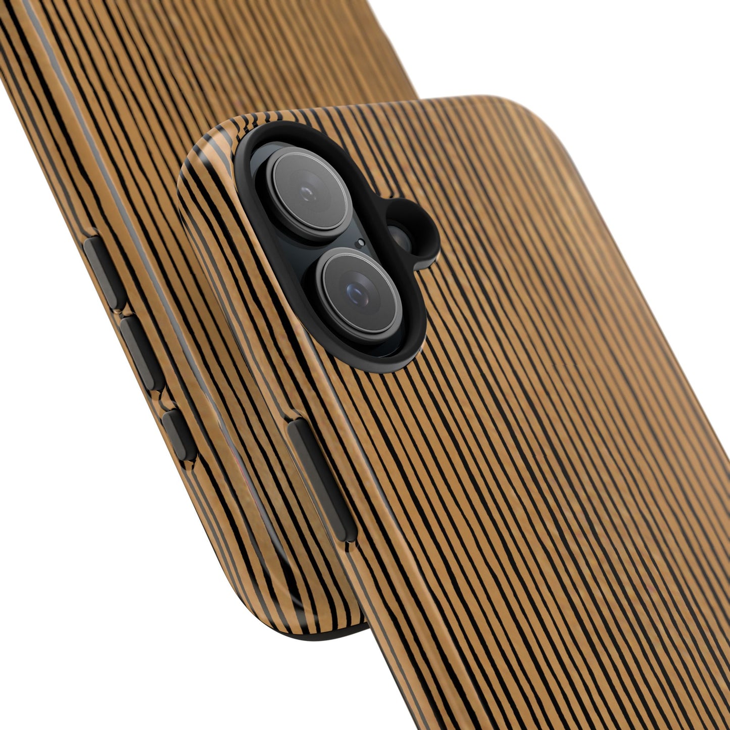 Quirky Pin Stripe Tan / Black Phone Case