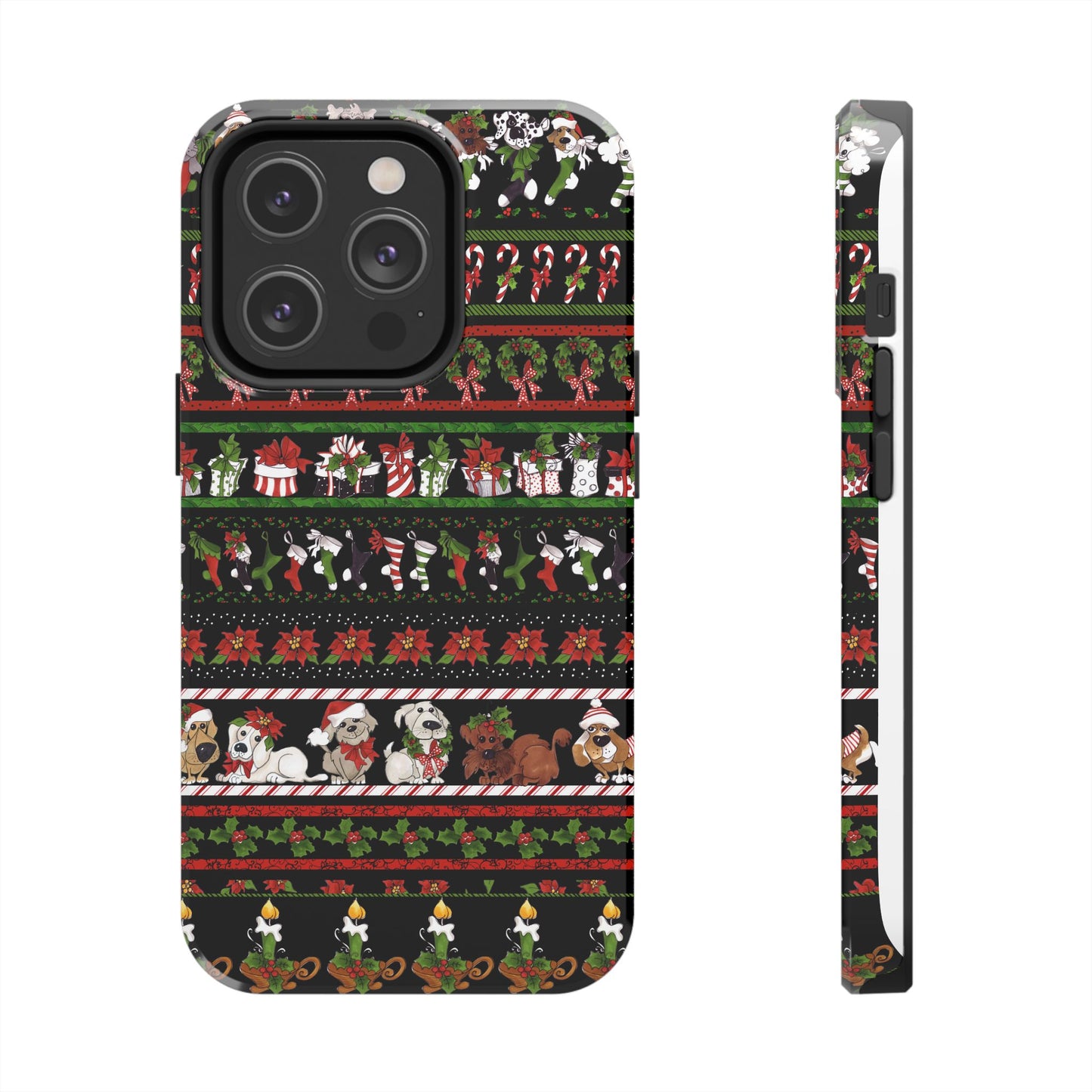 Holiday Borders Black Phone Case