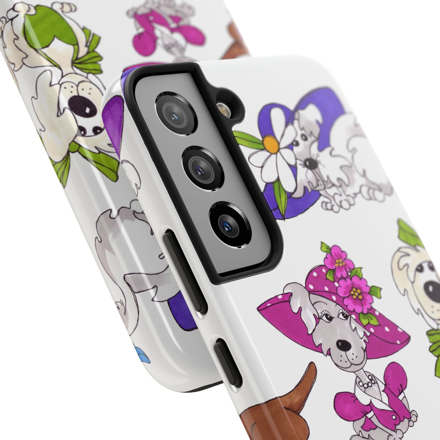 Fancy Dog Line Up White Phone Case