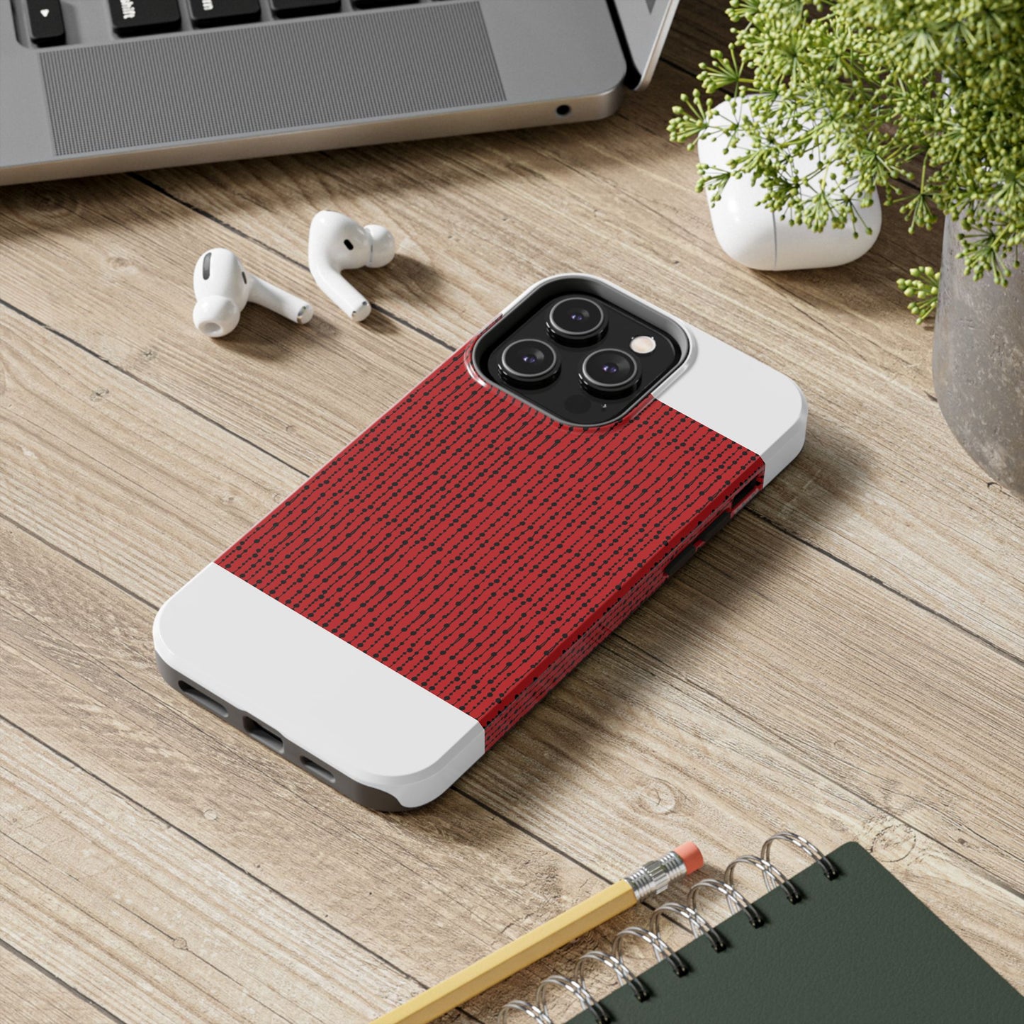 Beaded Curtain Red / Black Phone Case