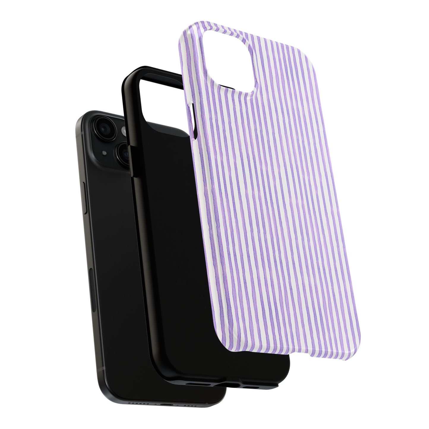 Candy Stripe White / Lilac Phone Case