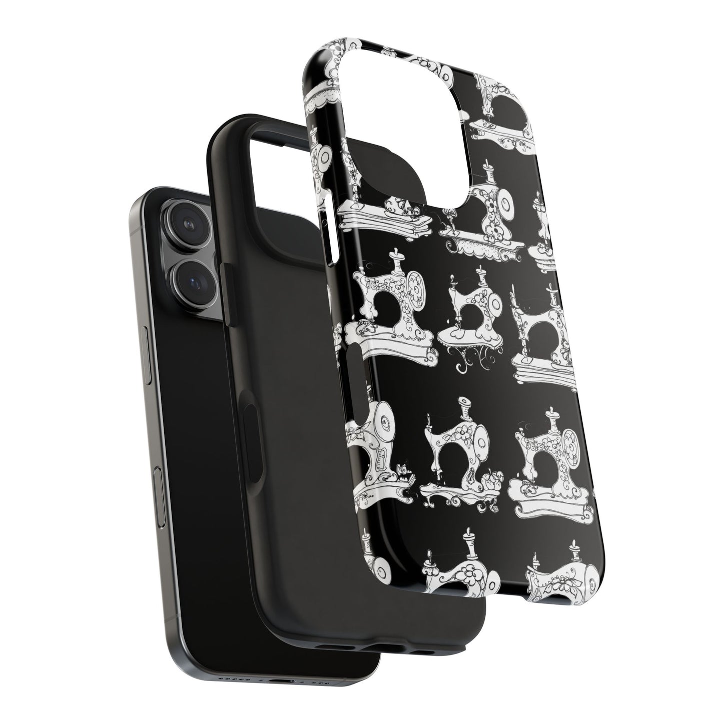 Sew Sew Black / White Phone Case