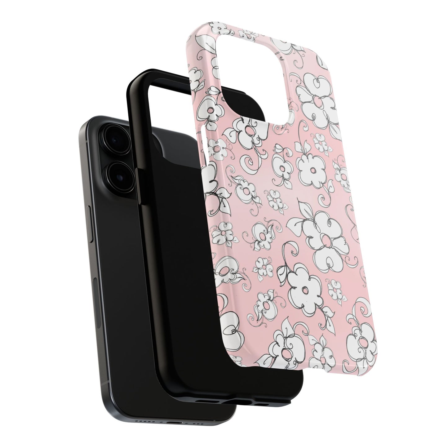 Lady Flowers Pink Sky Phone Case