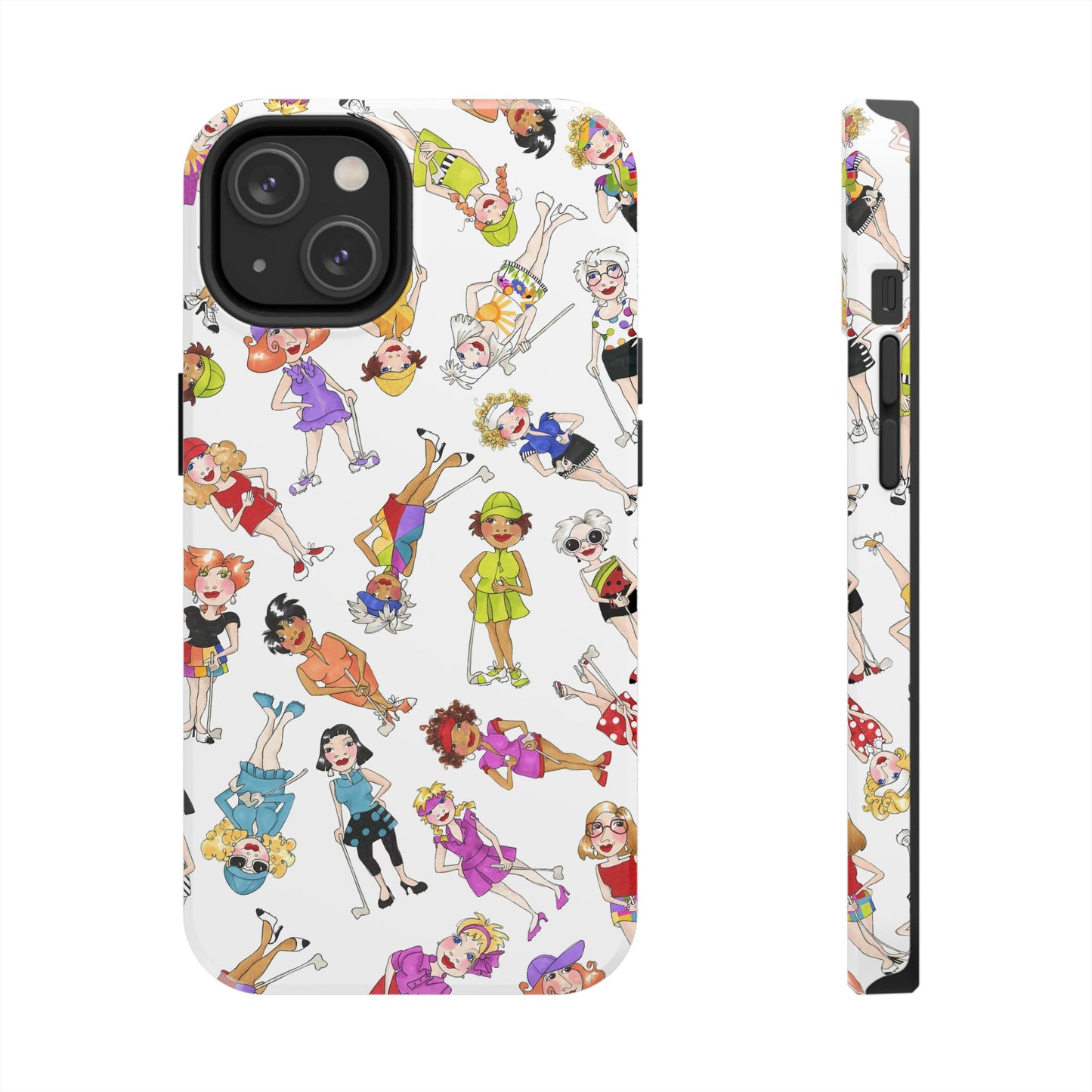 Tossed Golfer Girls White Phone Case