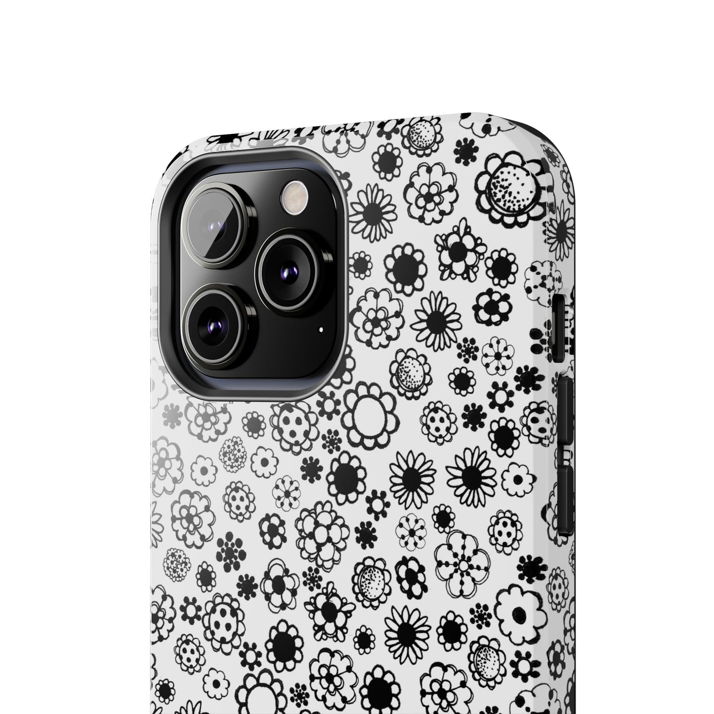 Posie Dots White / Black Phone Case