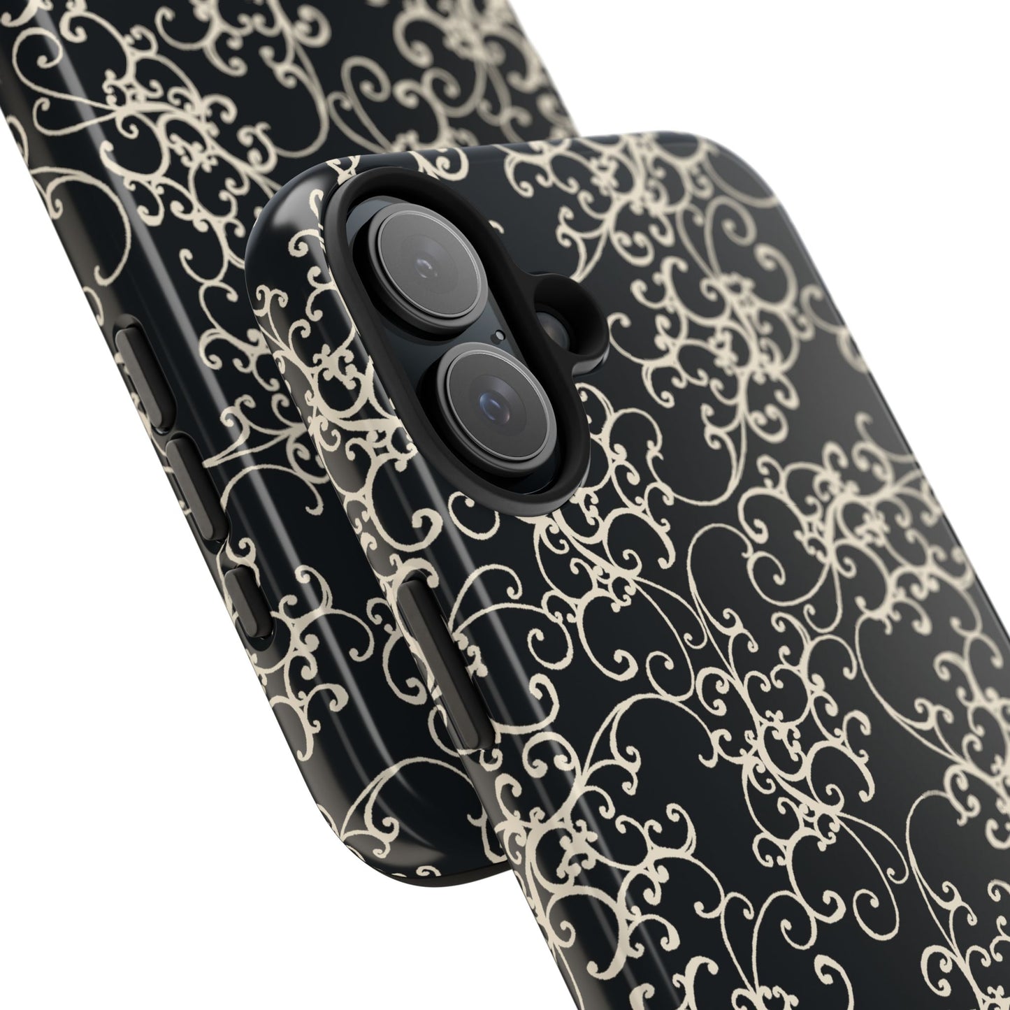 Elegant Scroll Black / Ivory Phone Case