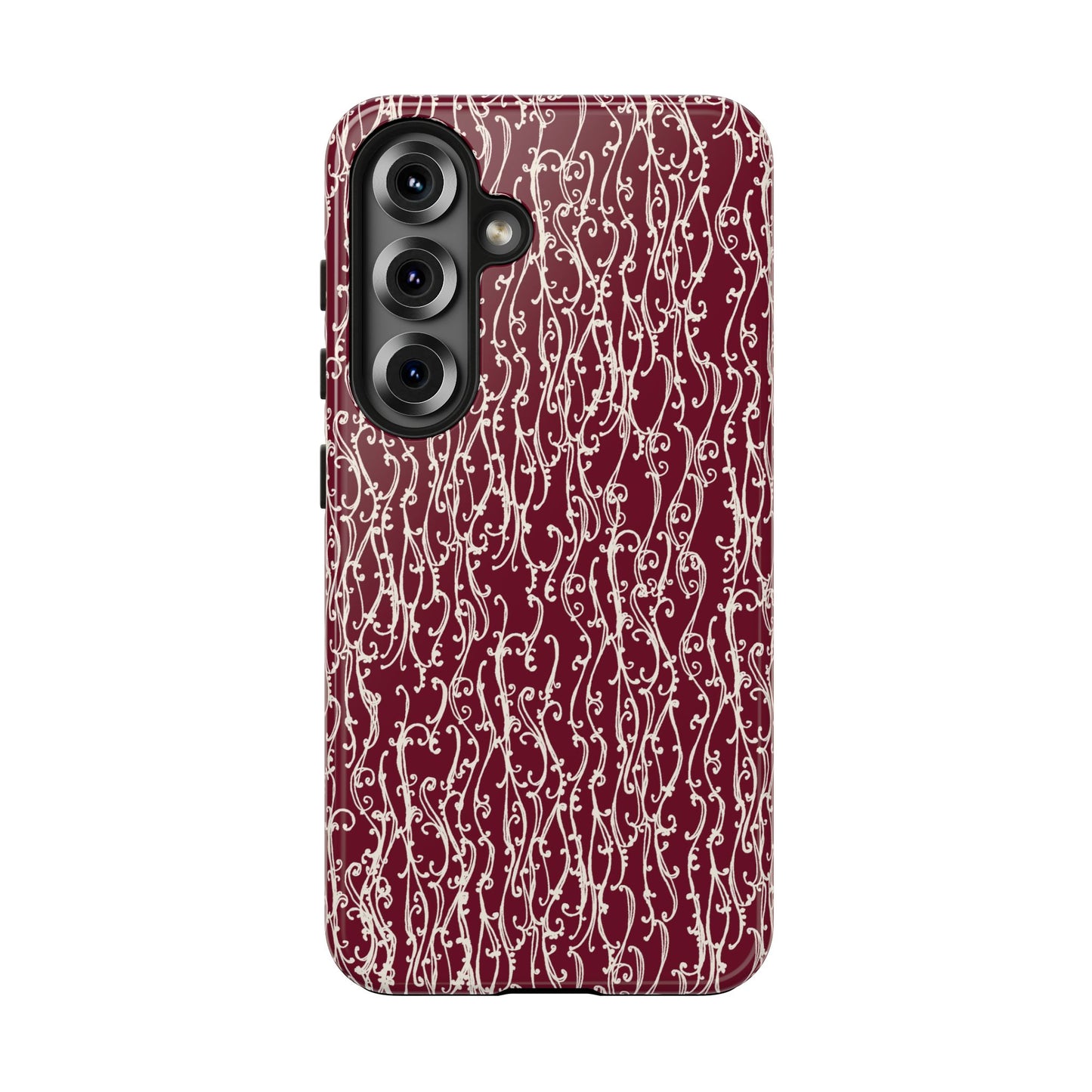 Swan Scroll Red / White Phone Case